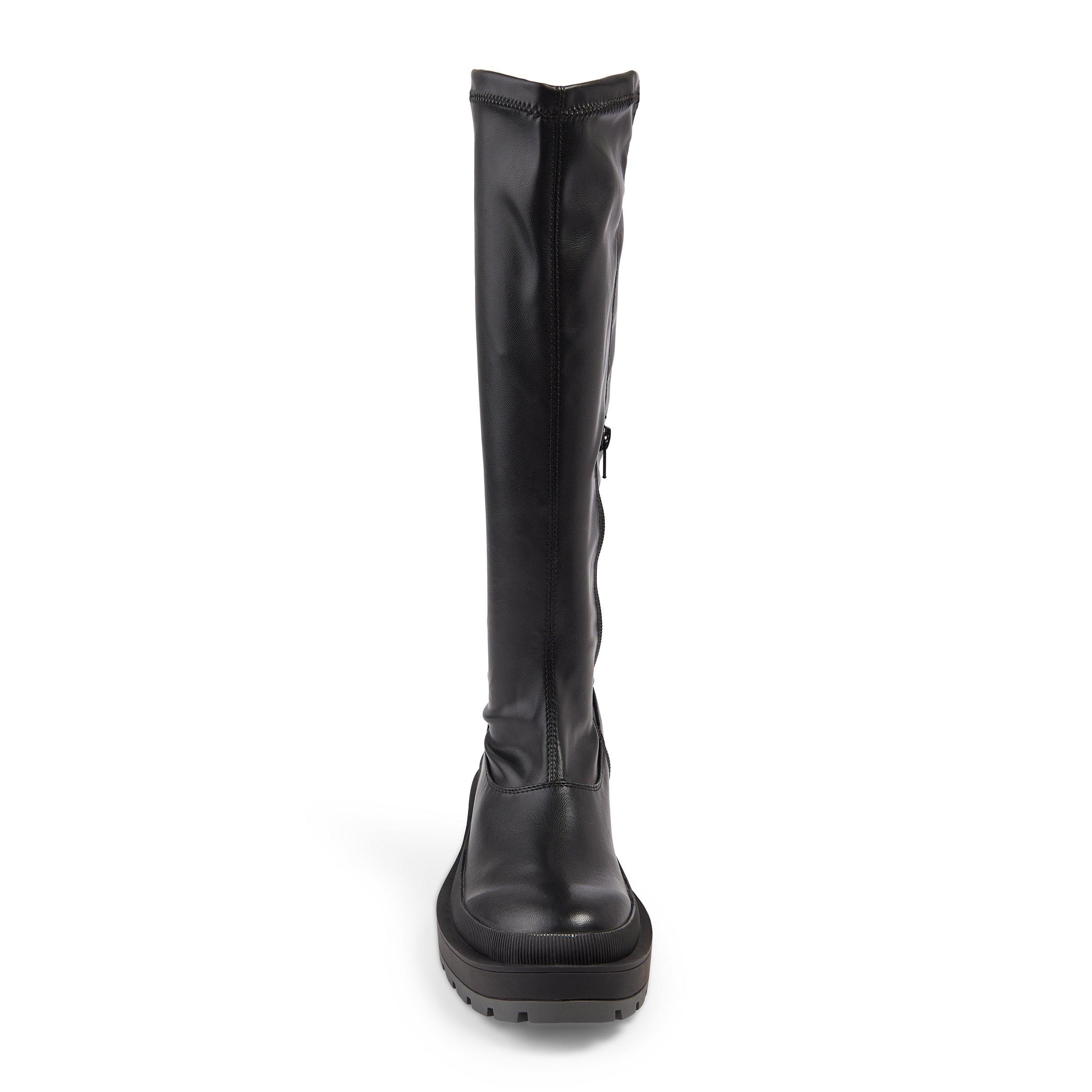 Office black discount knee high boots