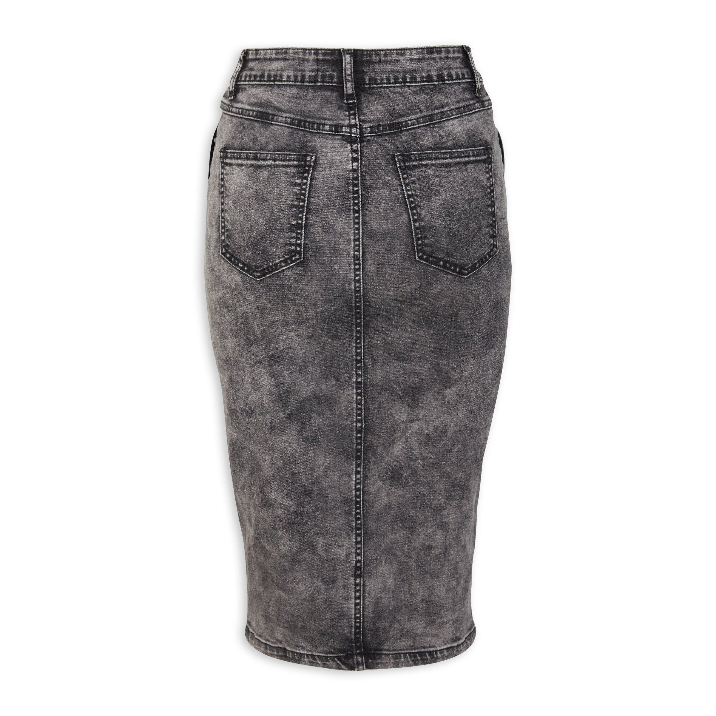 Zip through denim store skirt