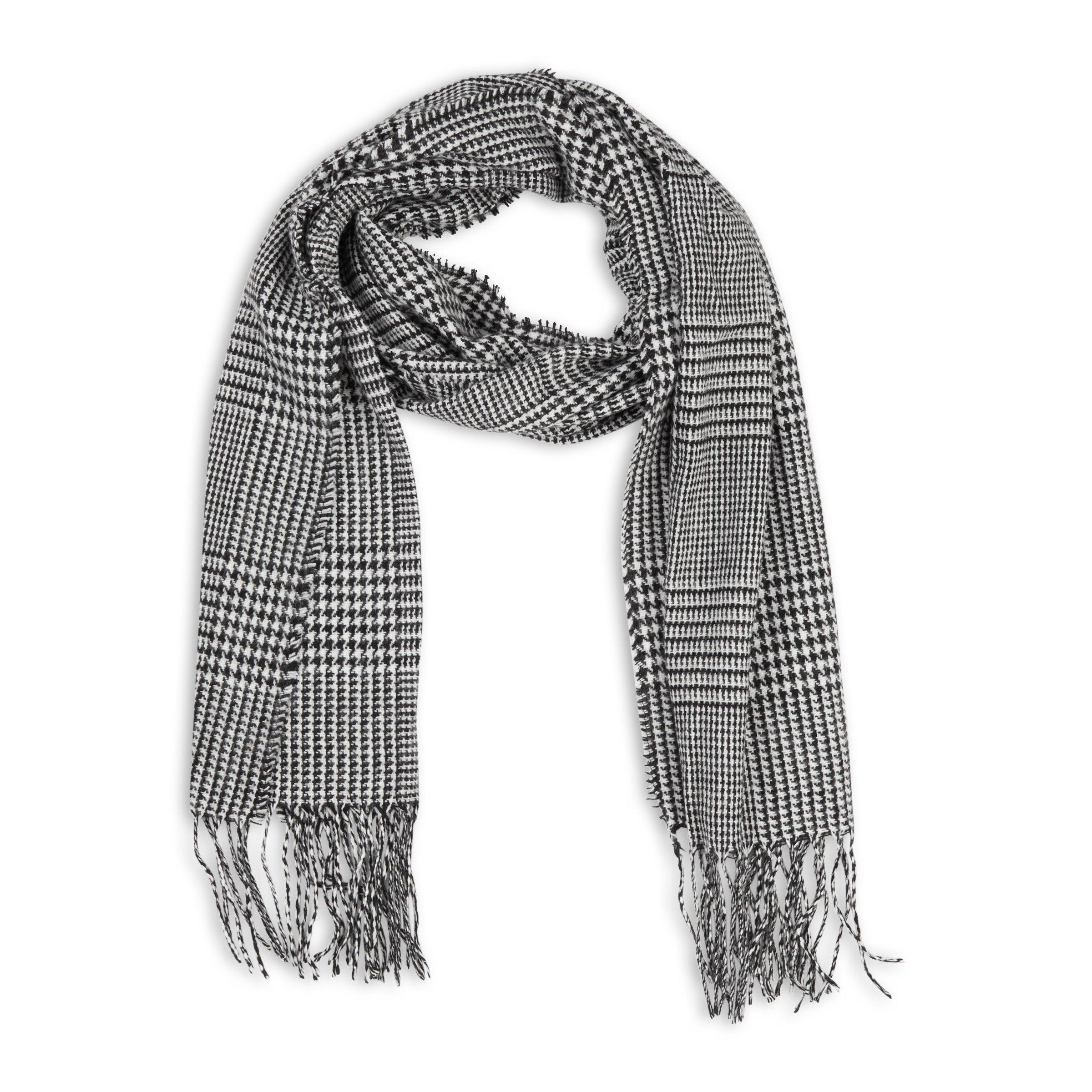 Black white best sale check scarf