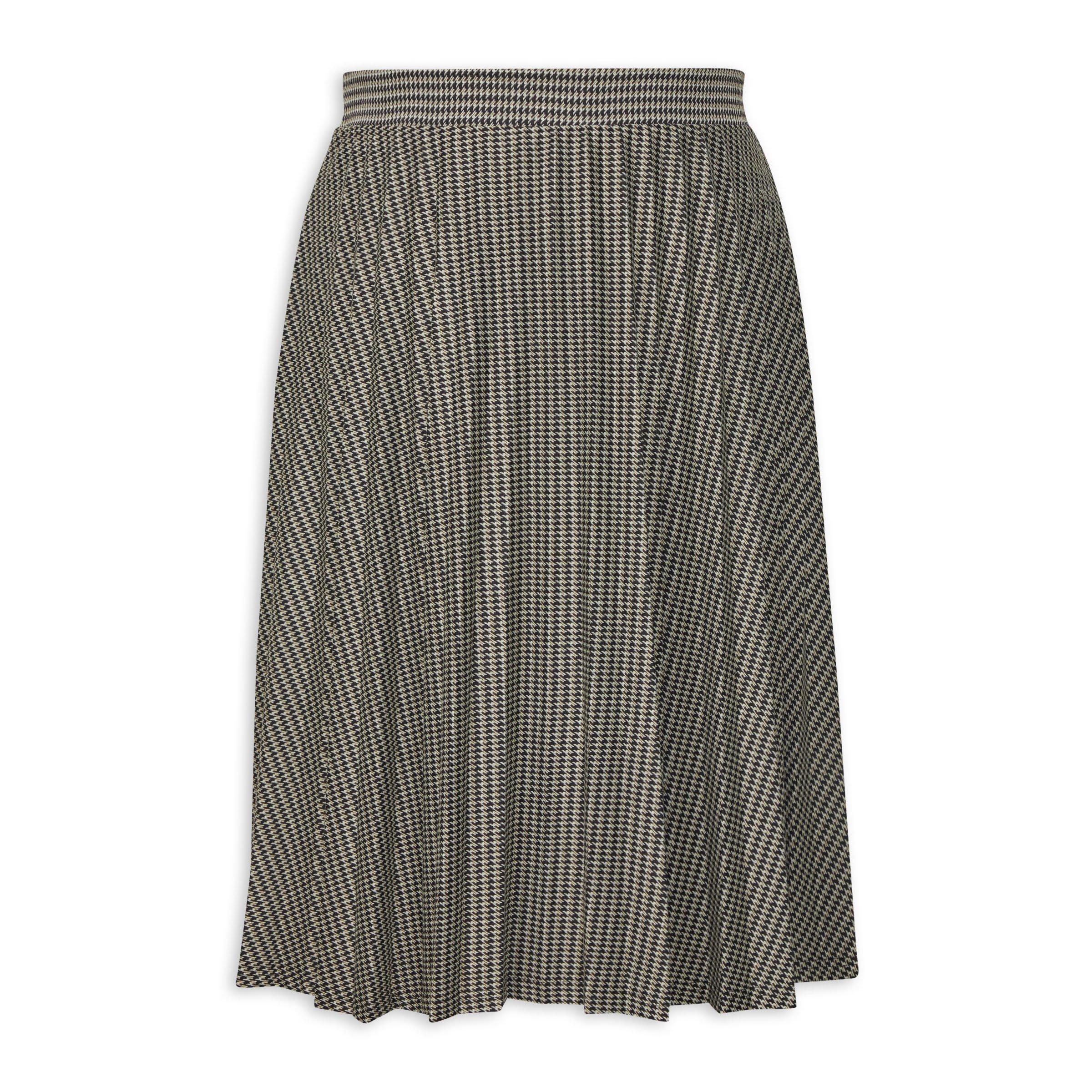 Black and white cheap plus size pleated skirt