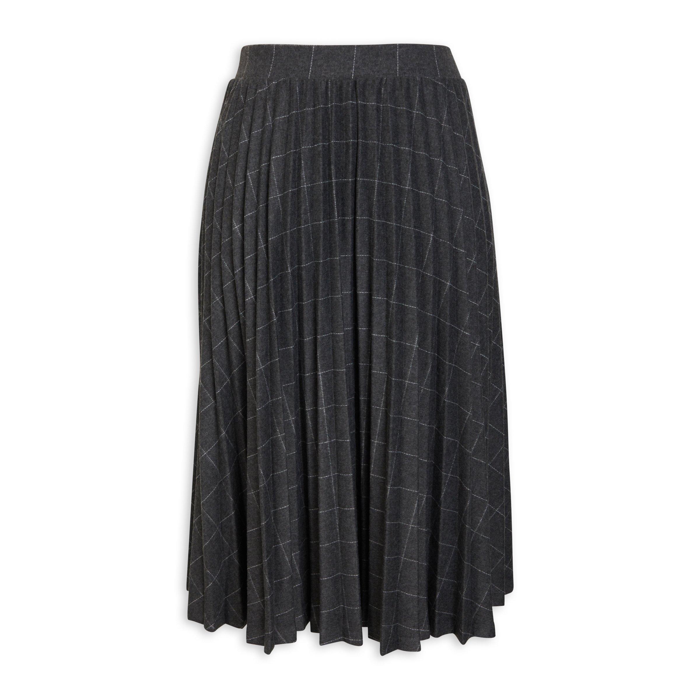 Charcoal grey clearance pleated skirt long