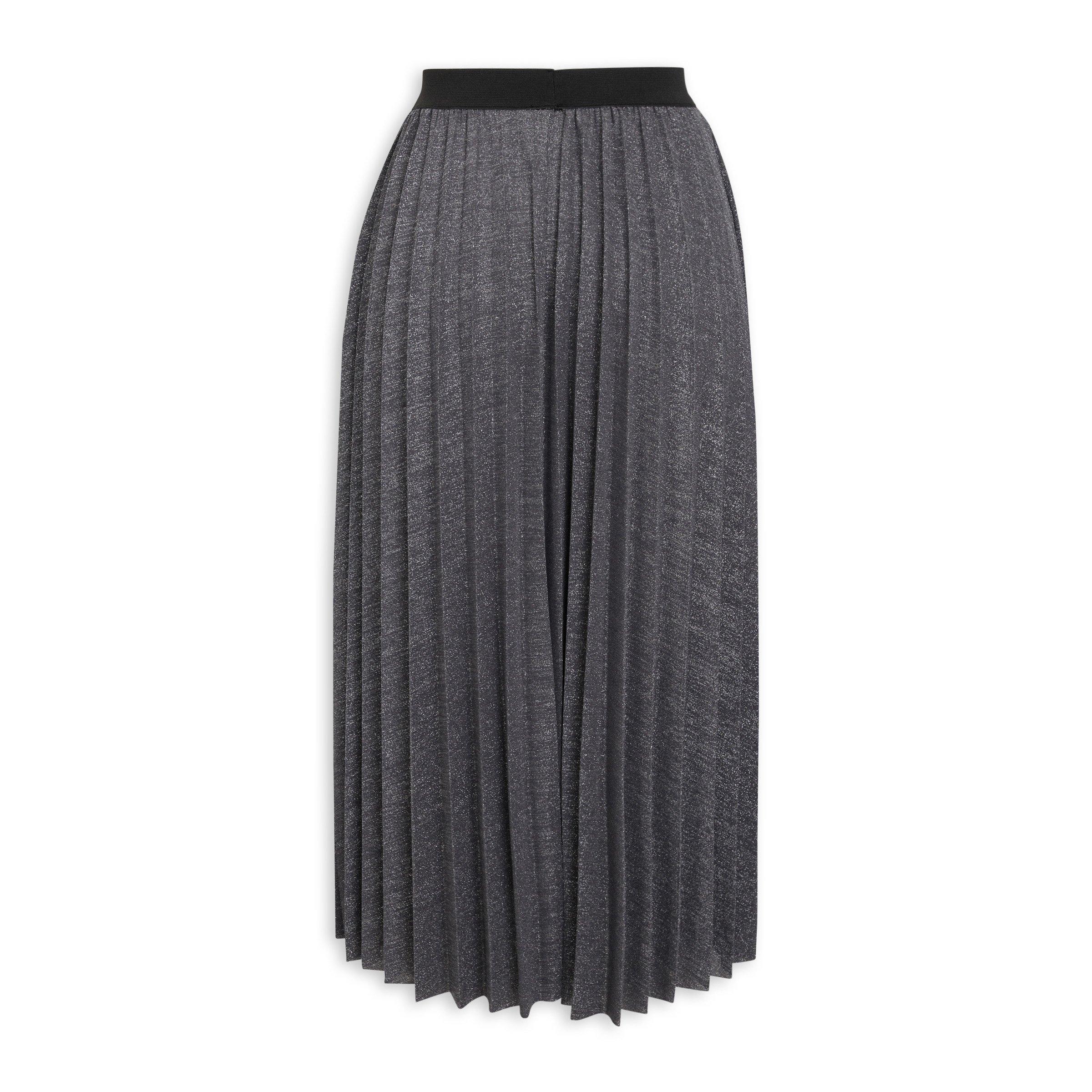 Silver lurex 2025 pleated skirt