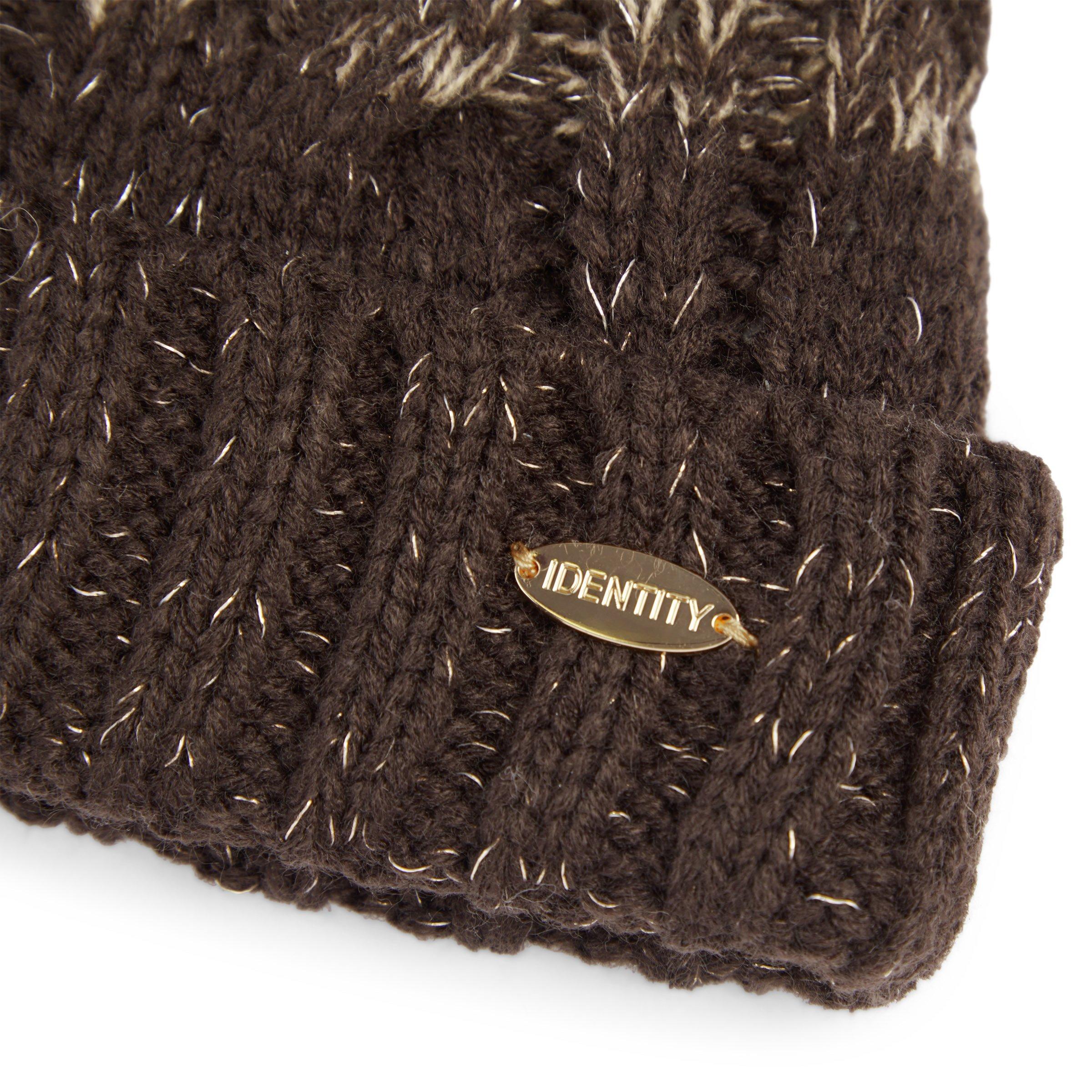 Brown Pom-Pom Beanie (3098772) | Identity