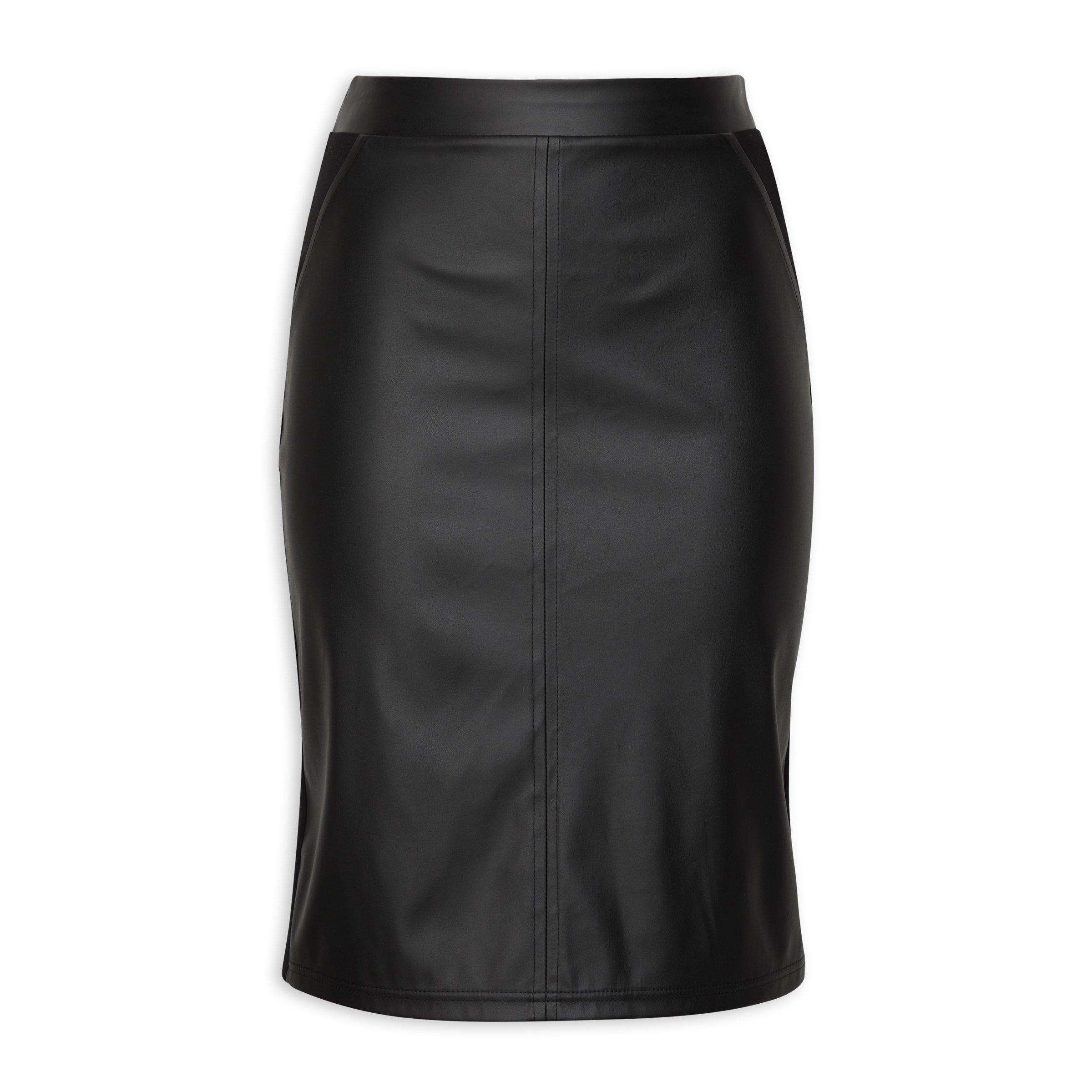 Black leather bodycon skirt shop