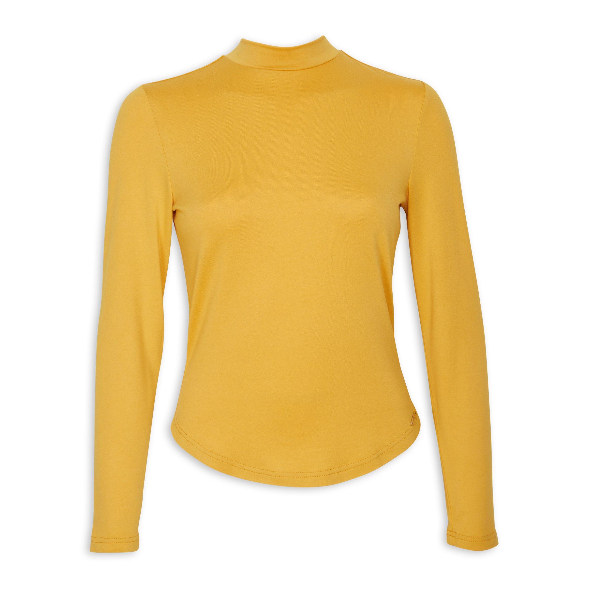 Mustard mock 2024 neck top