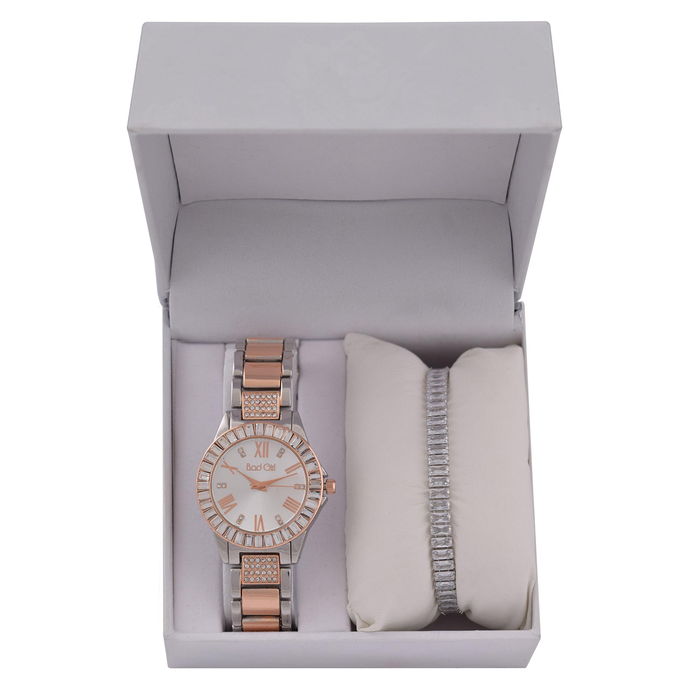 Rose Gold Baguette Watch Set 3100872 Bad Girl