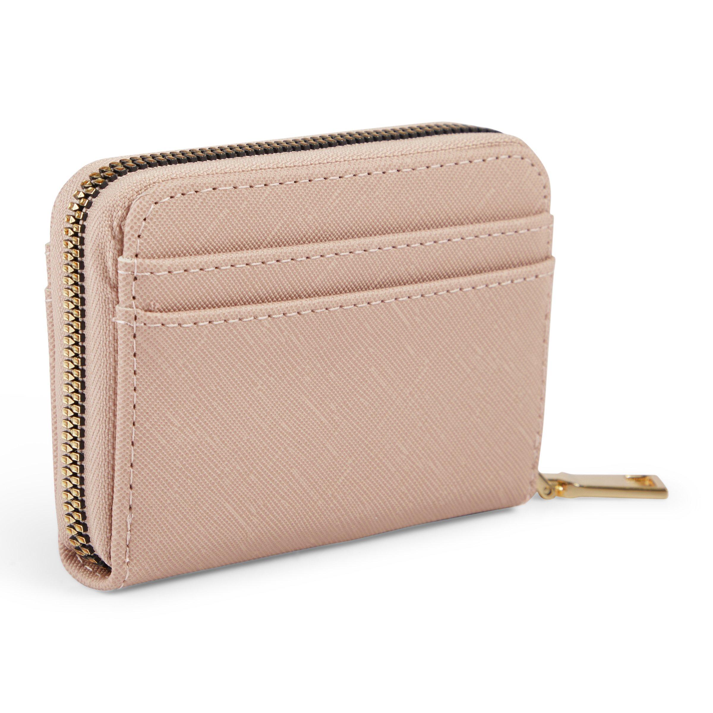 Pink zip 2025 around purse