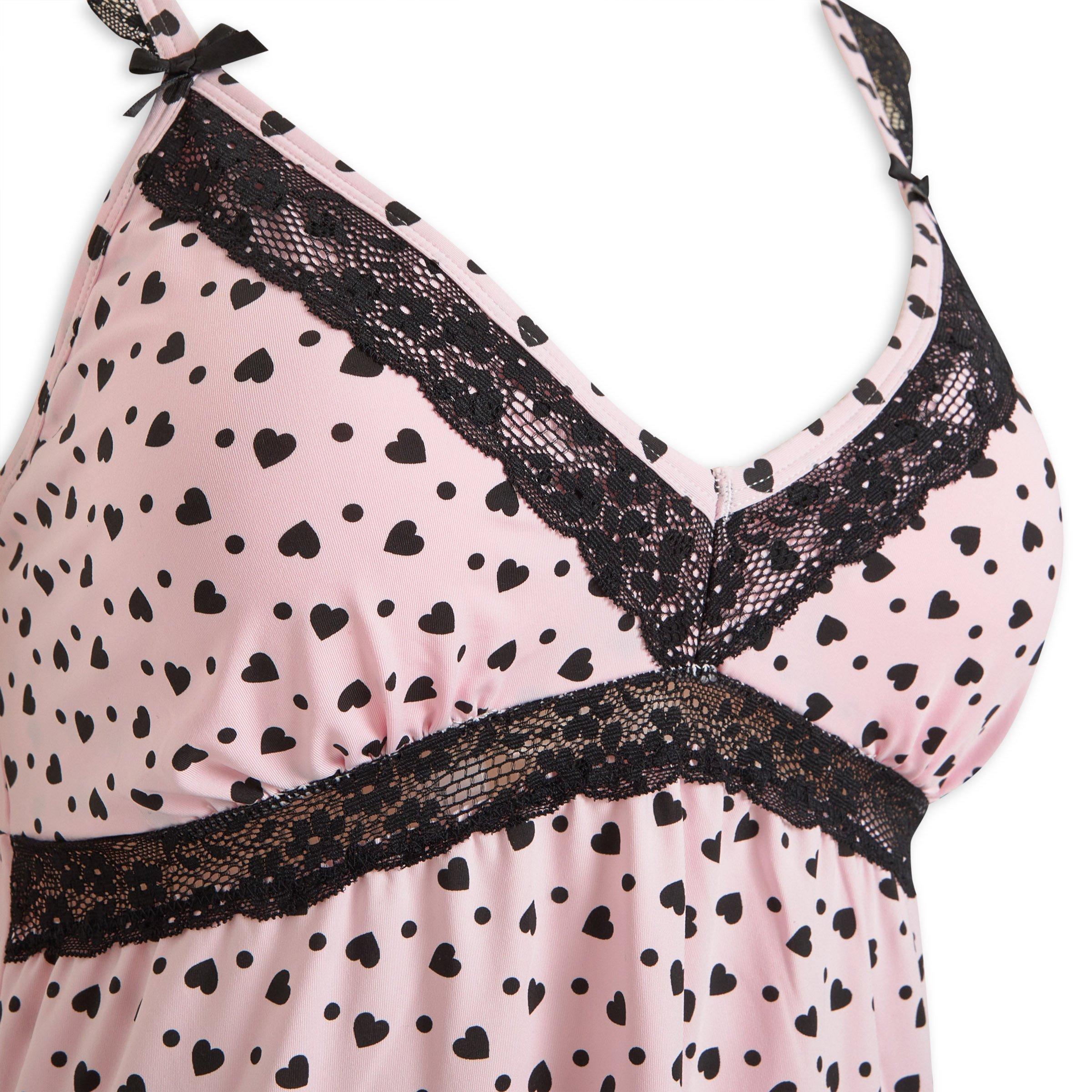 Pink Heart Print Night Dress 3102399 Identity