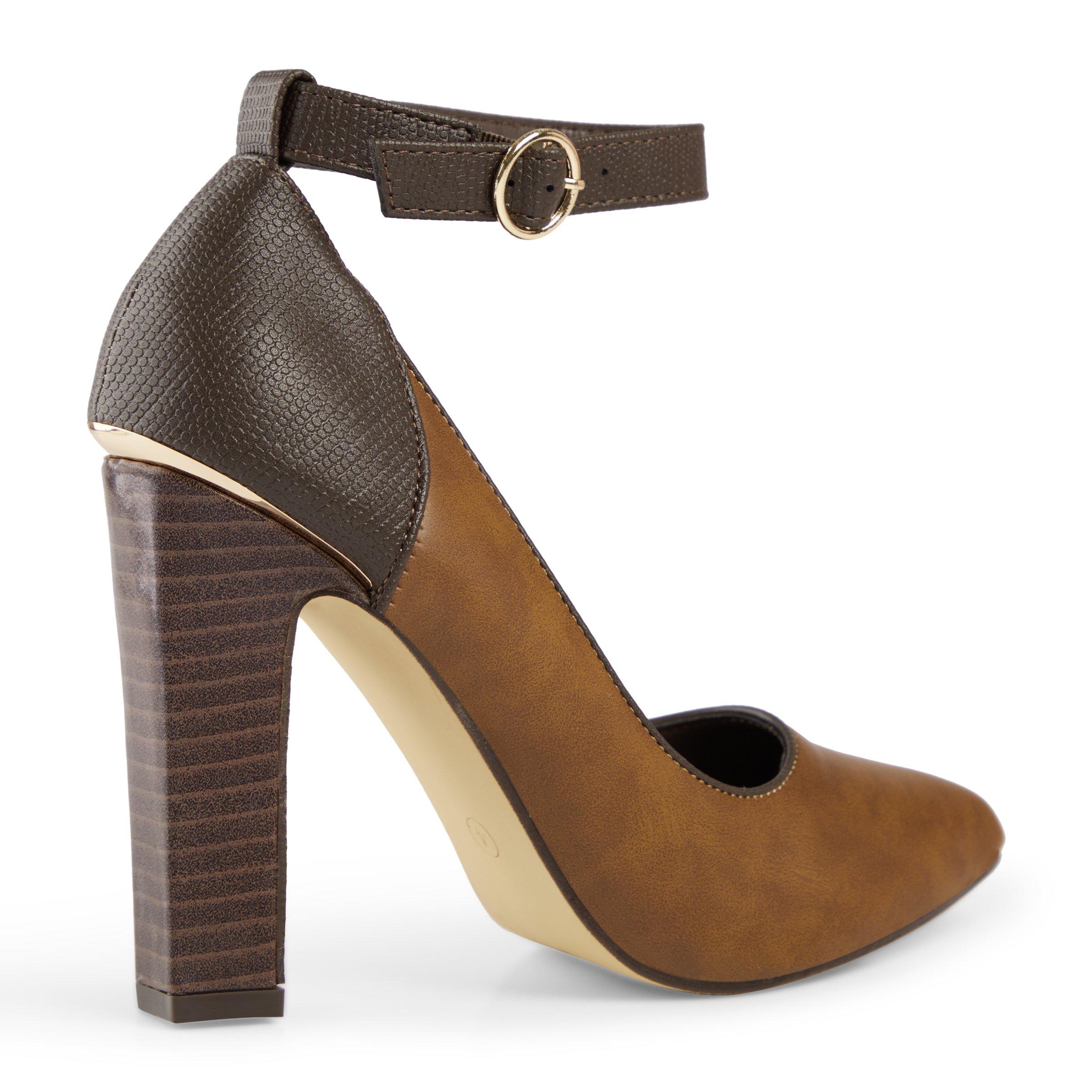 Tan ankle clearance strap heels