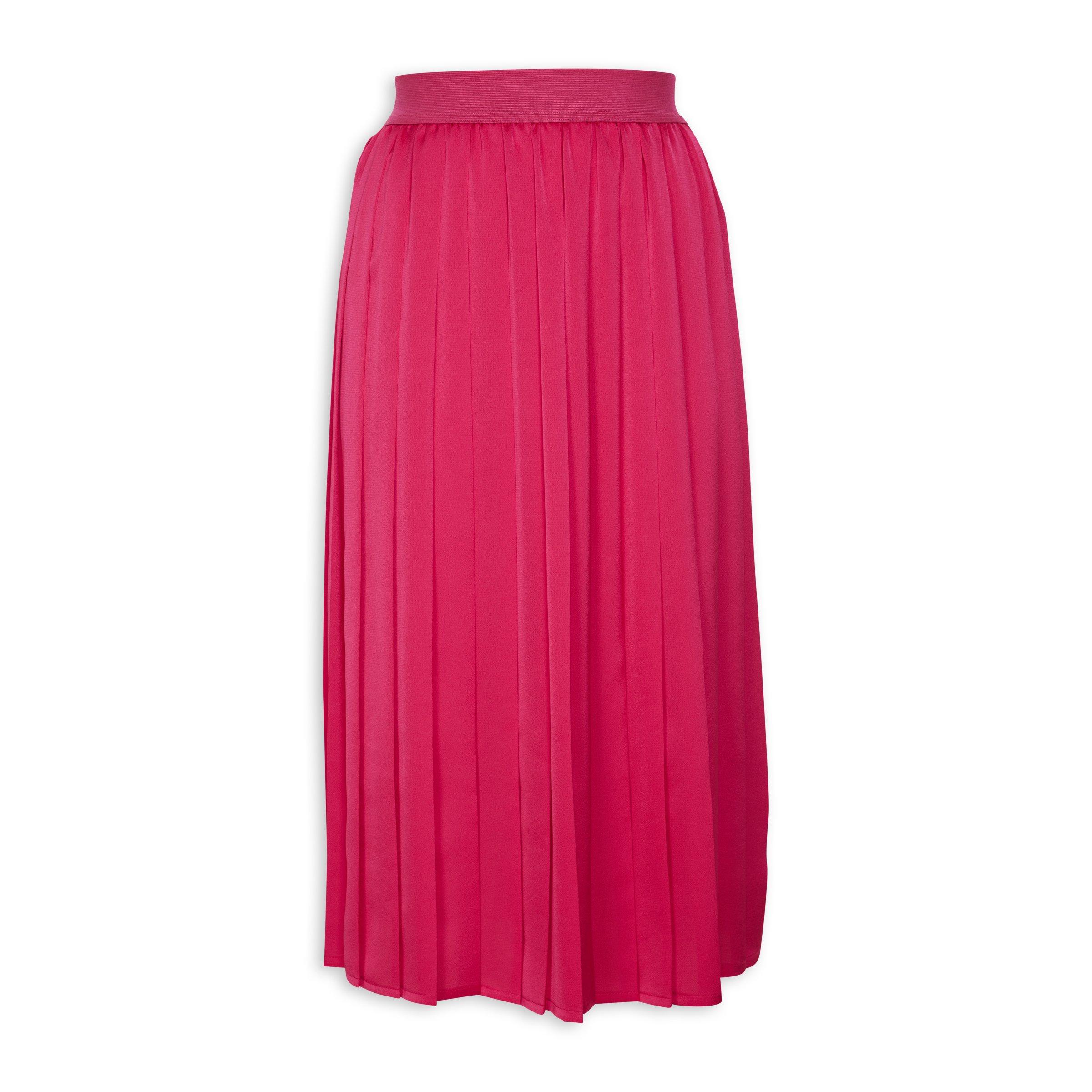 Cerise pink clearance pleated skirt
