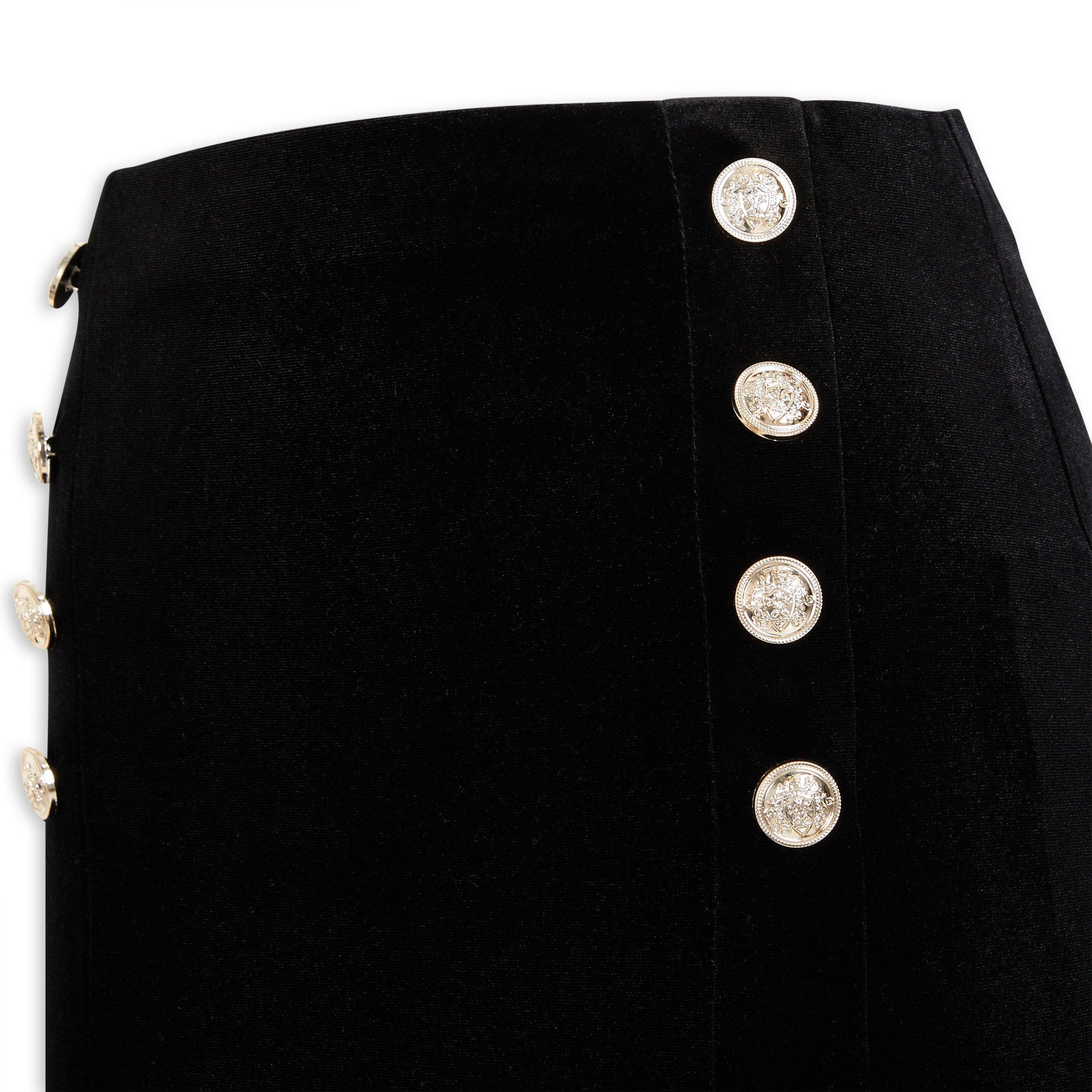 Black hotsell button skirt