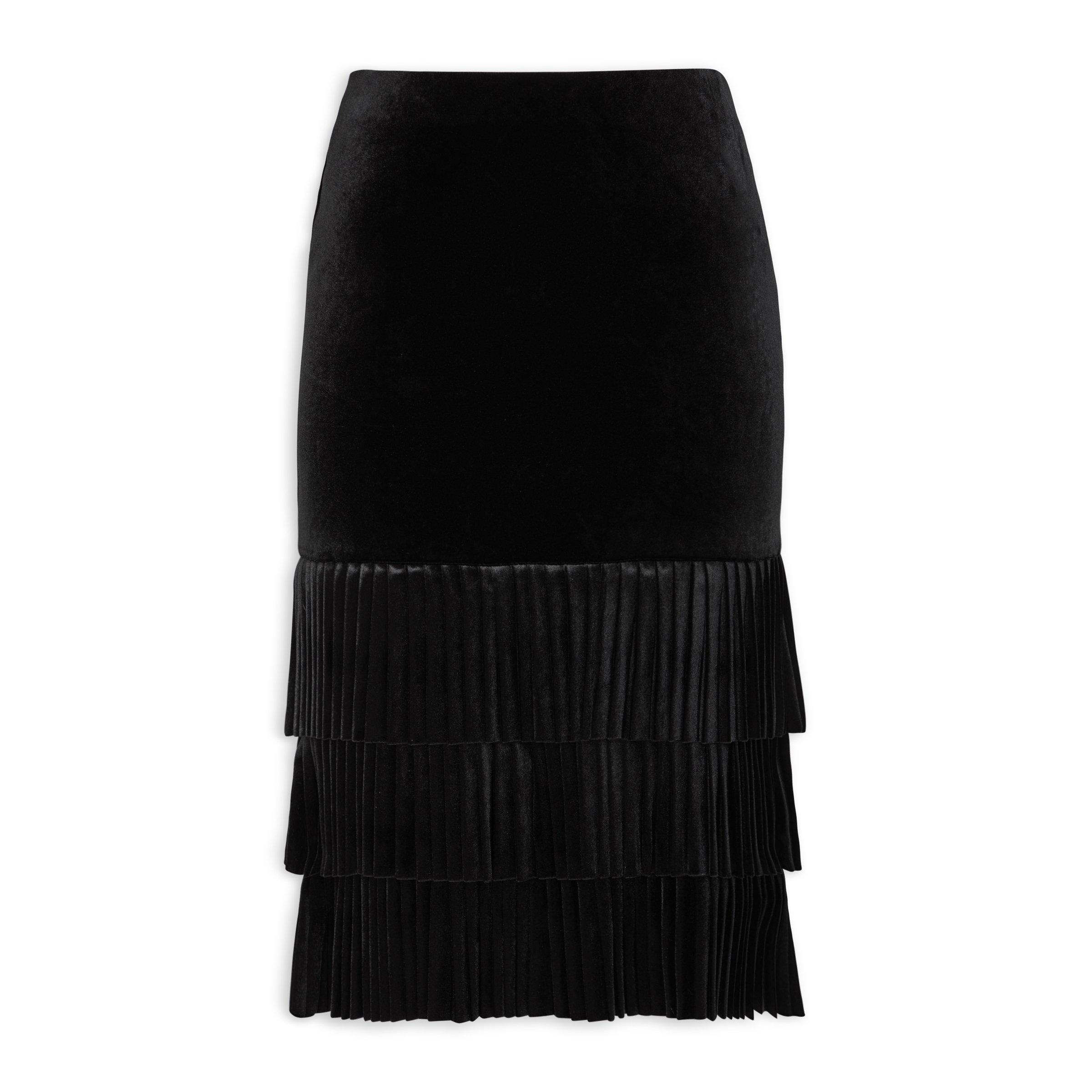 Club monaco hotsell black fringe skirt