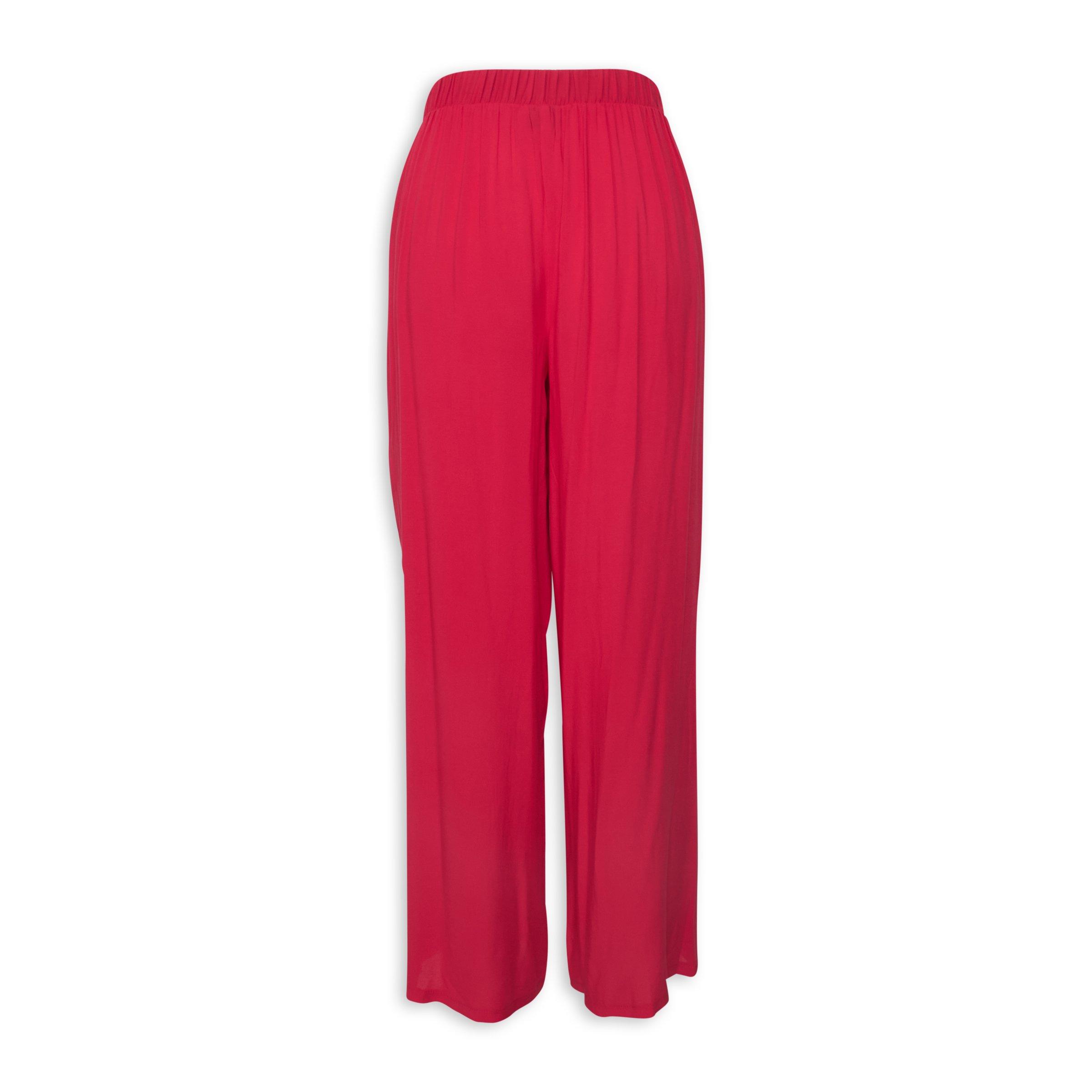 Red wide leg pants sales