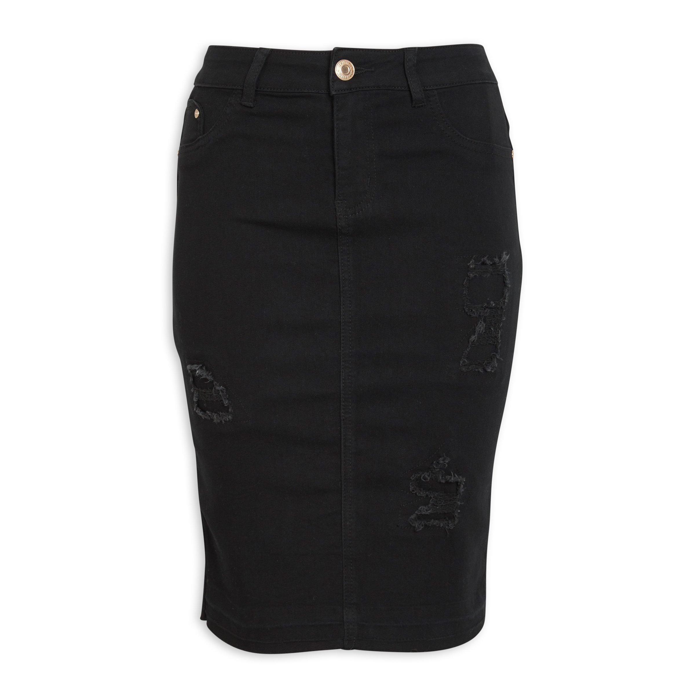 Black denim skirt clearance next