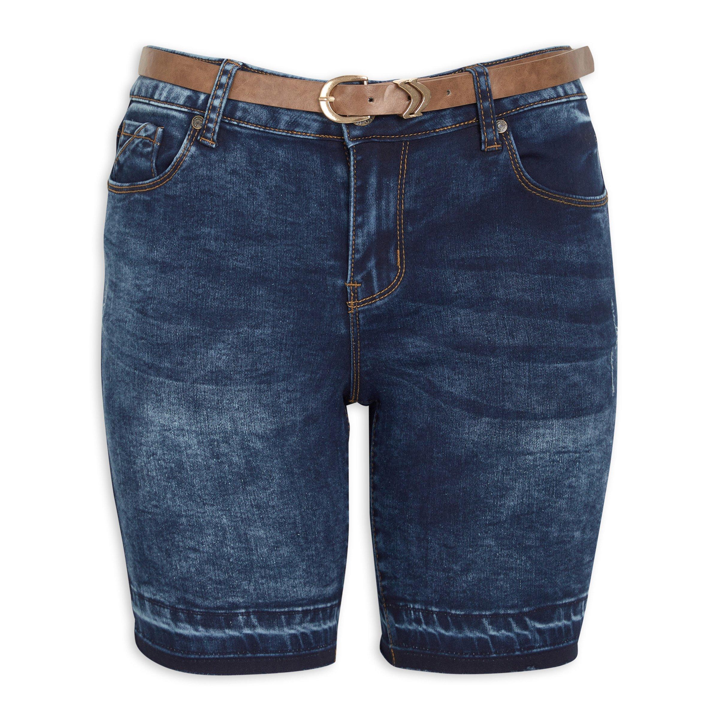 Indigo Denim Belted Shorts 3103517 Identity