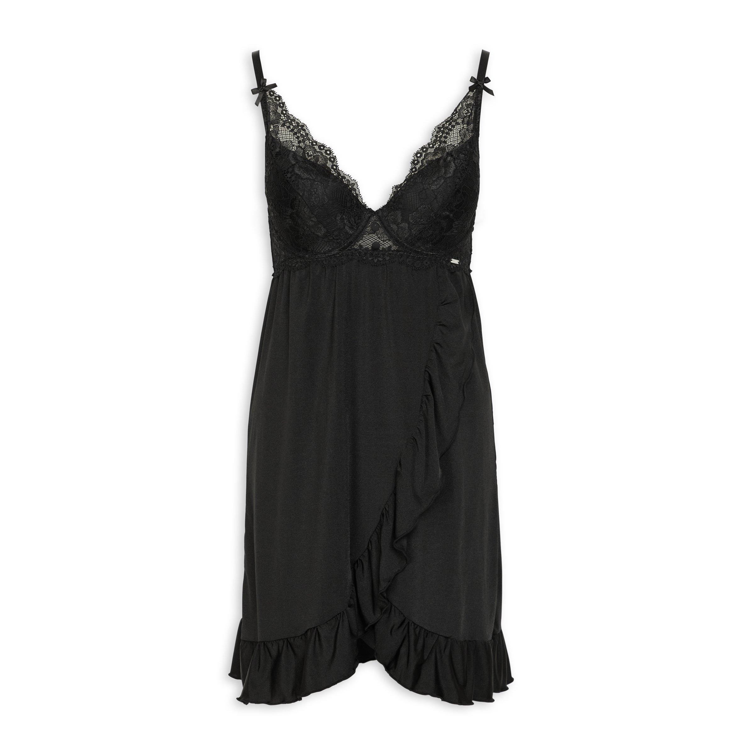 Black net cheap night dress