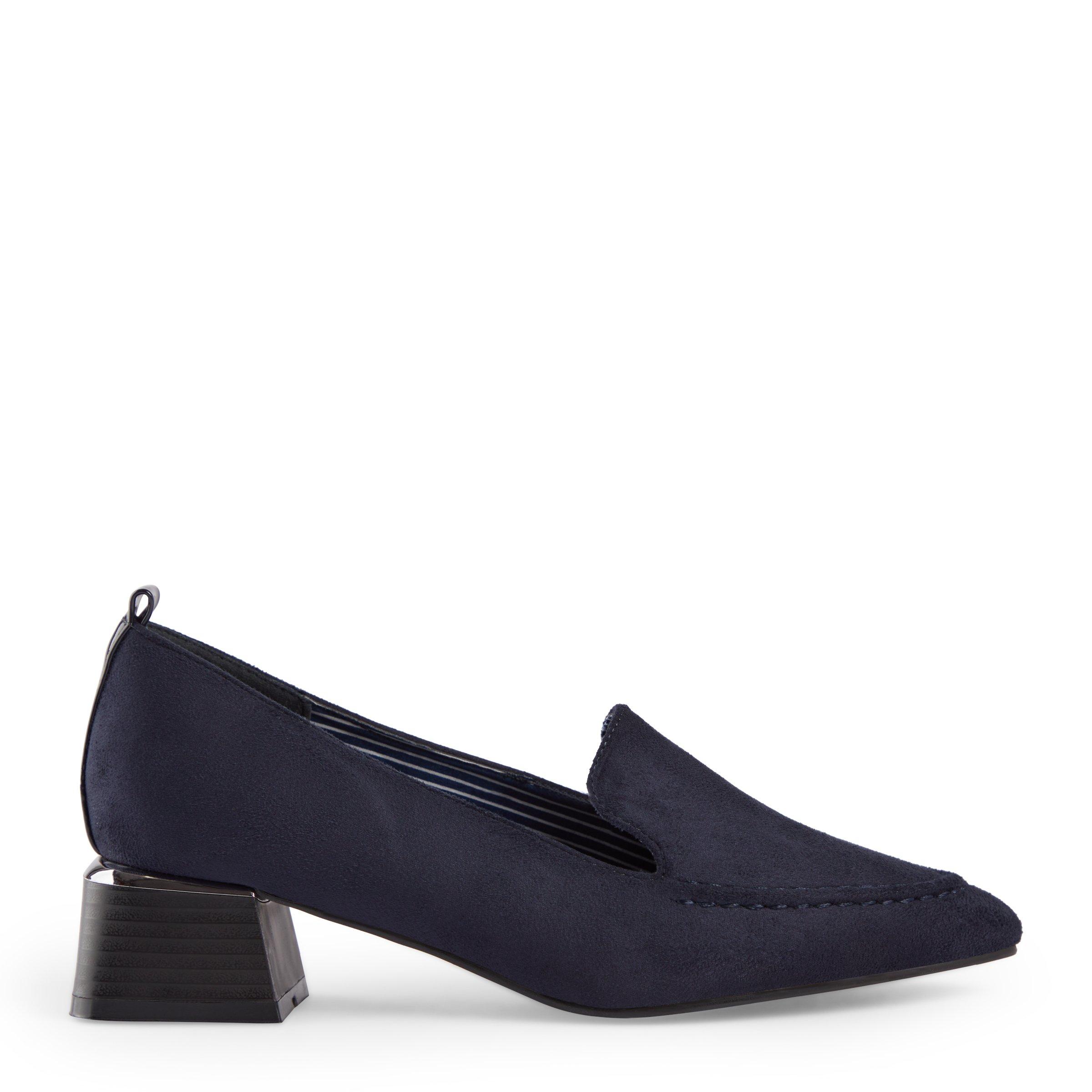 Black low hot sale heel loafers