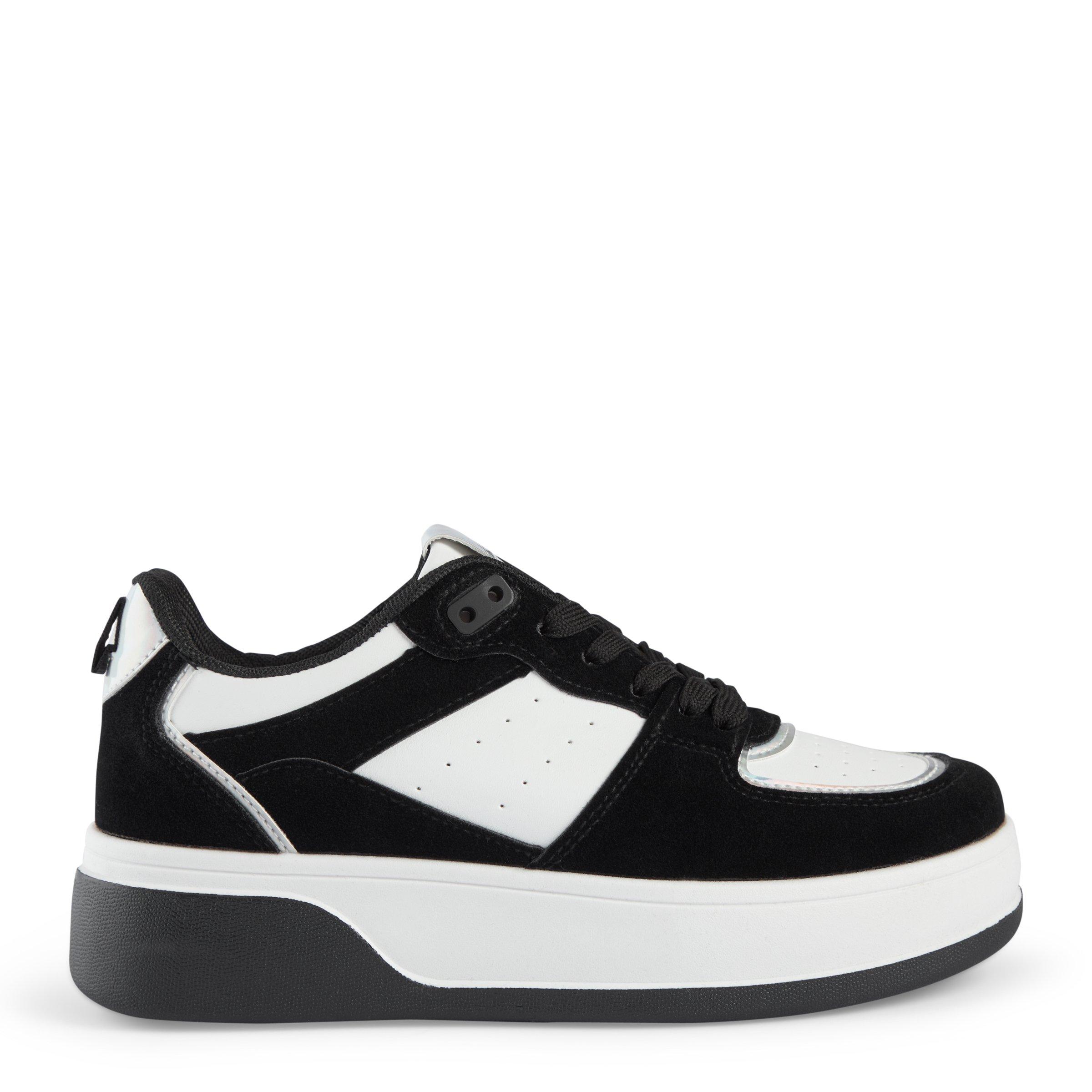 Black and white store platform sneakers