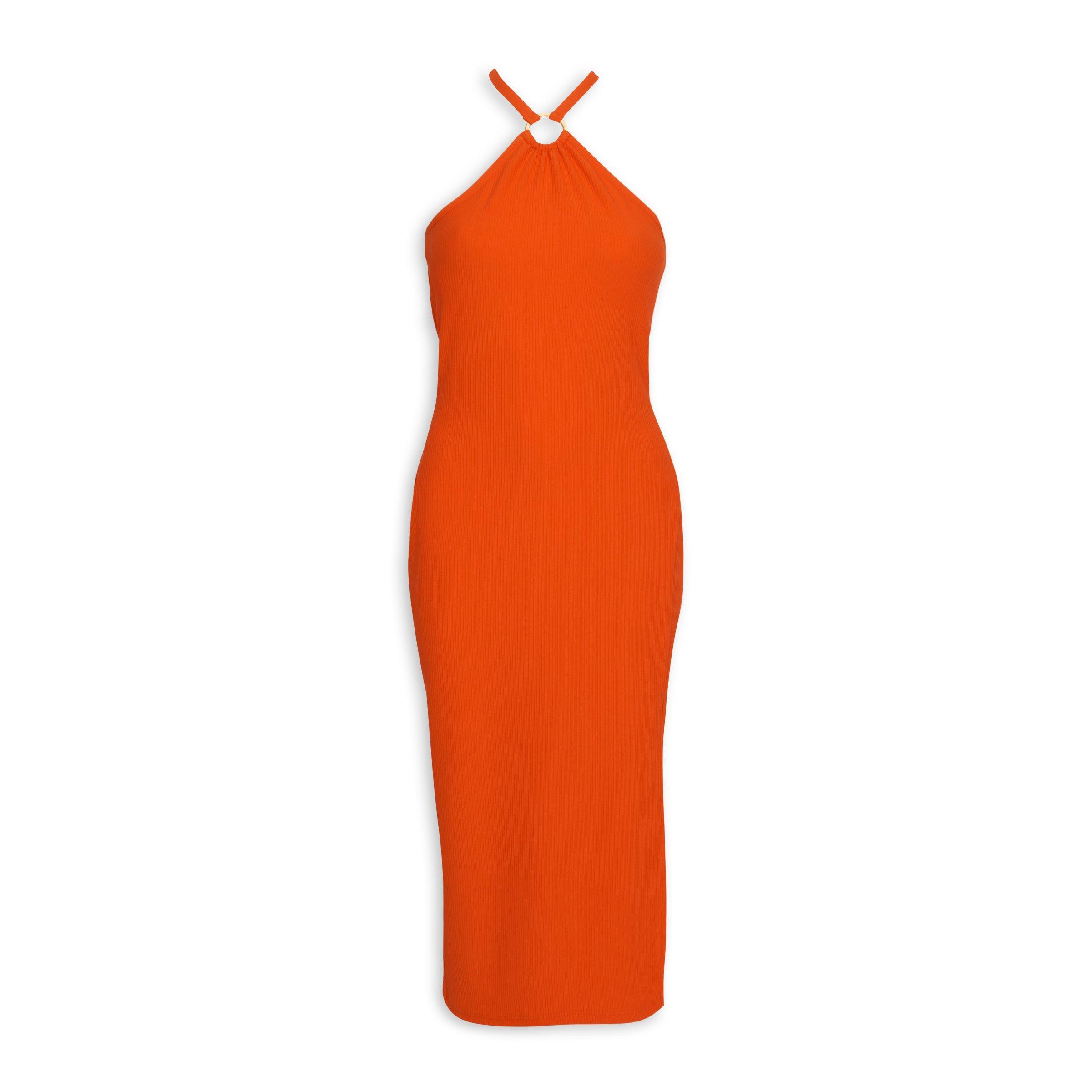 Orange bodycon dress best sale