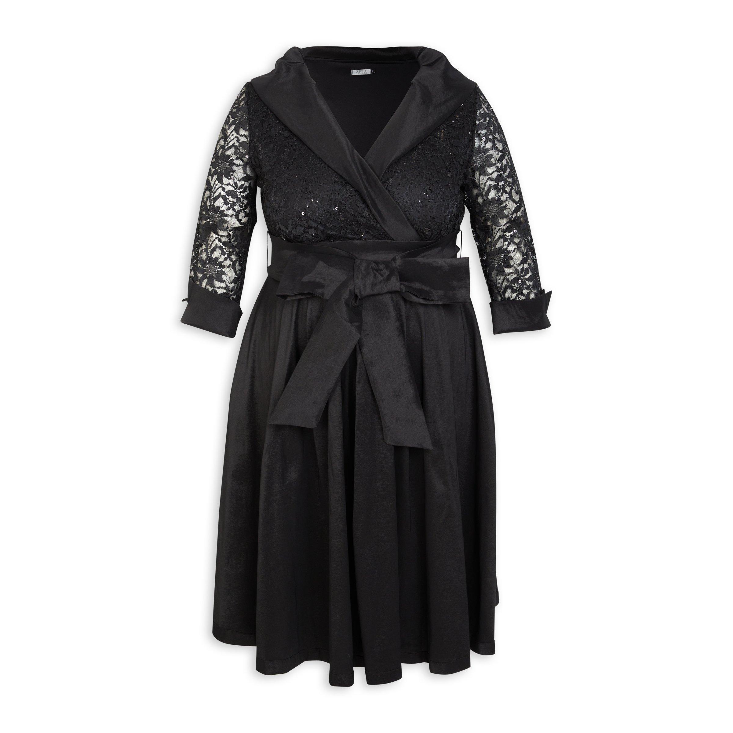 Plus size black fit and hot sale flare dress