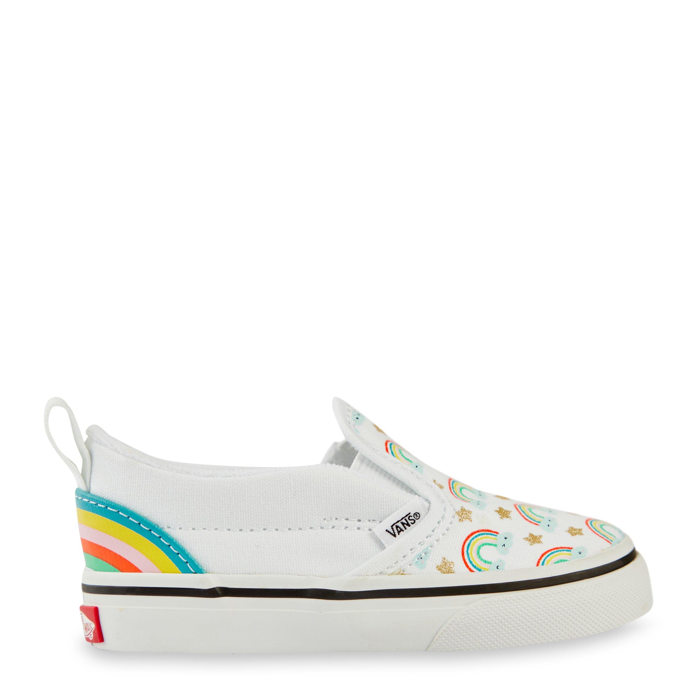 Rainbow vans slip on on sale kids