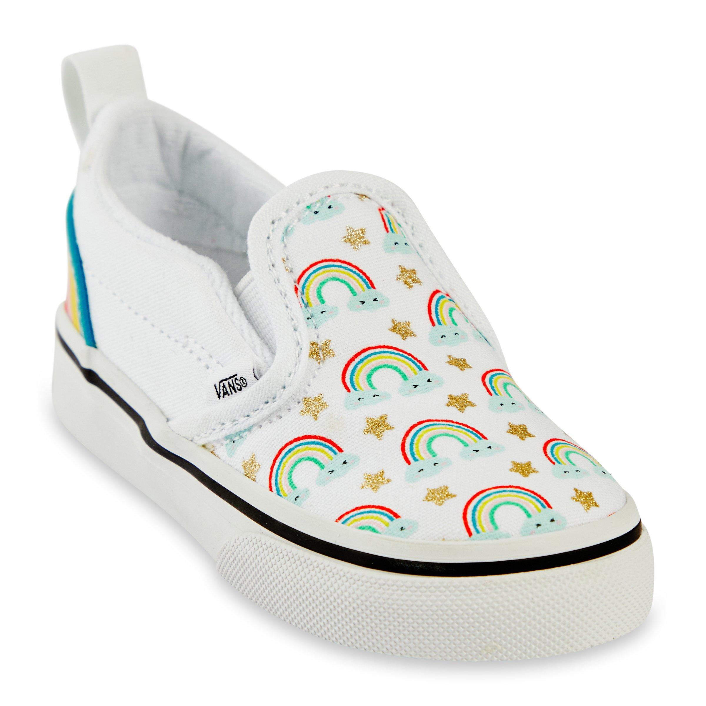 Rainbow slip on deals vans kids