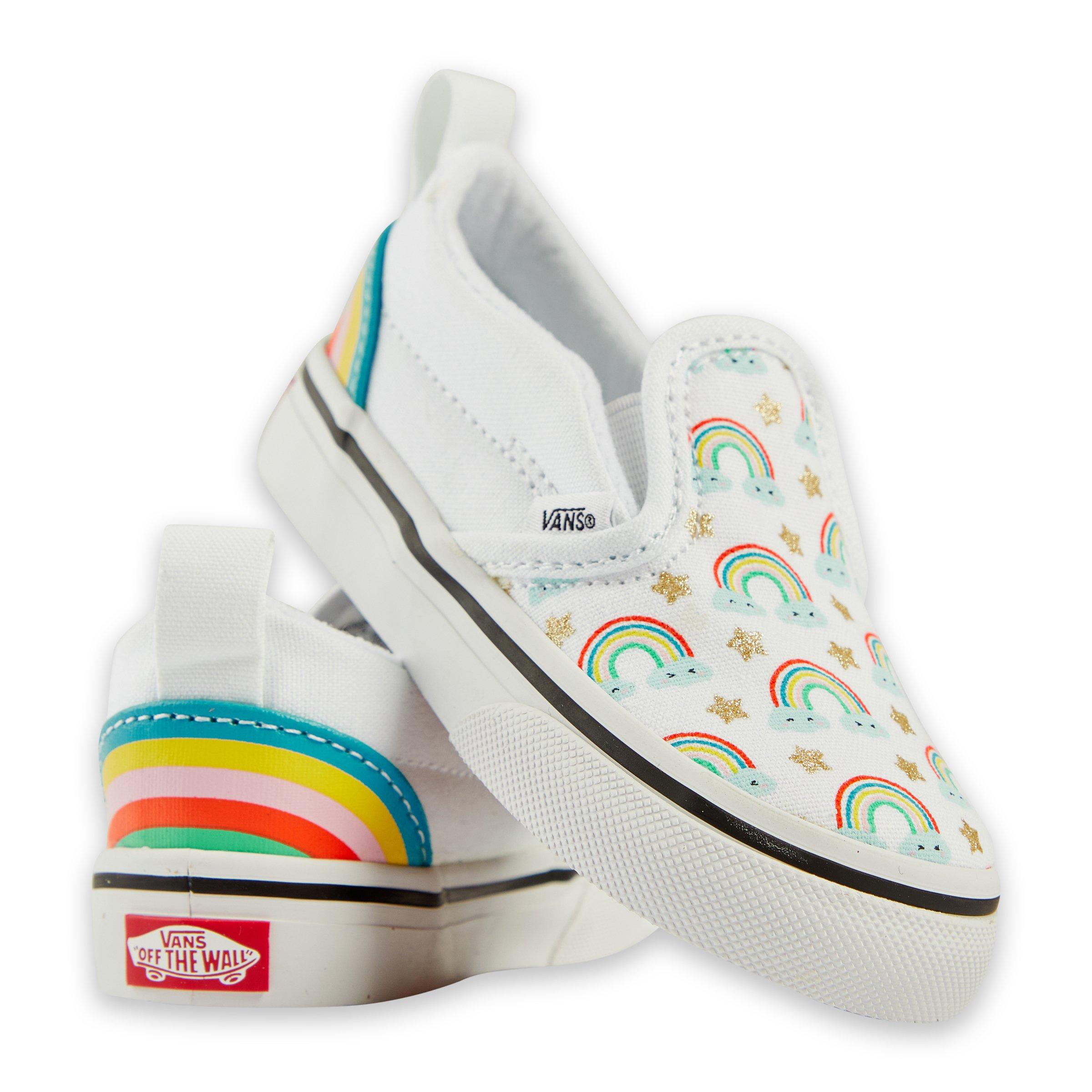 Kids rainbow hotsell slip on vans