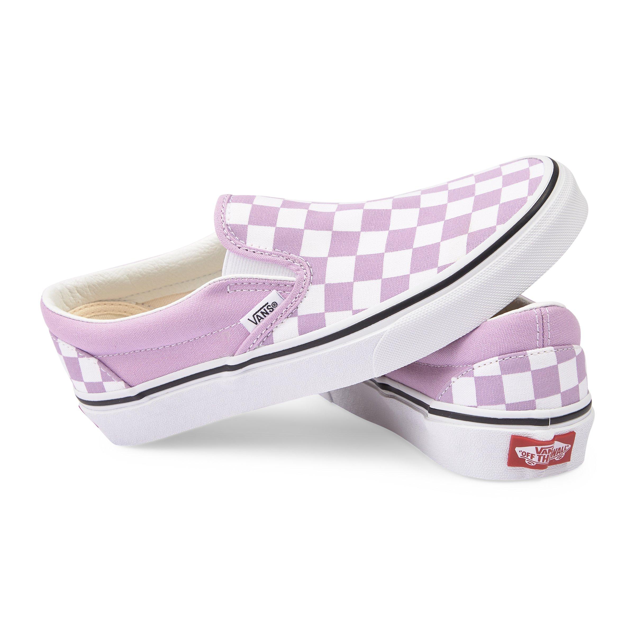 Pink and 2024 purple checkered vans