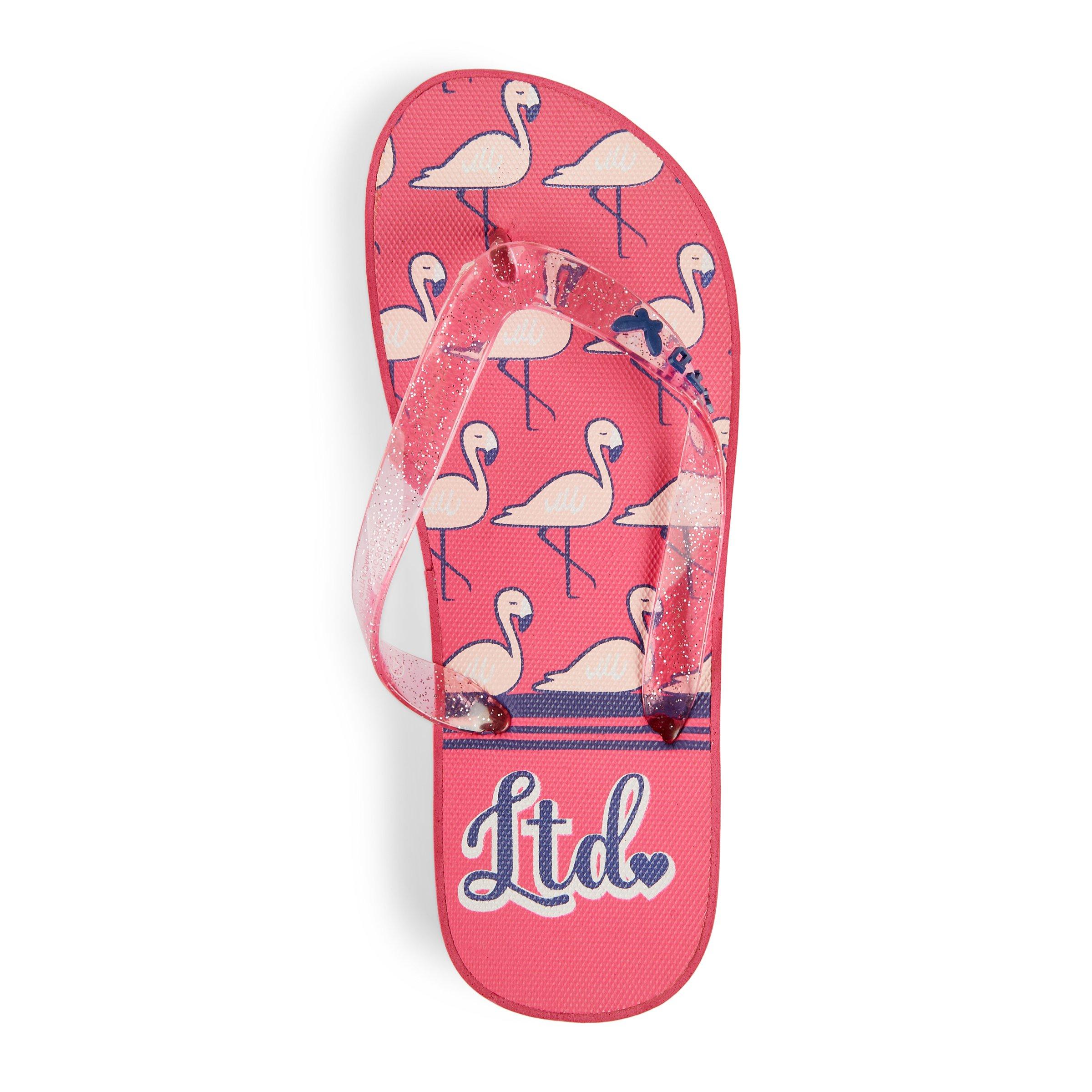 Girls pink hot sale flip flops