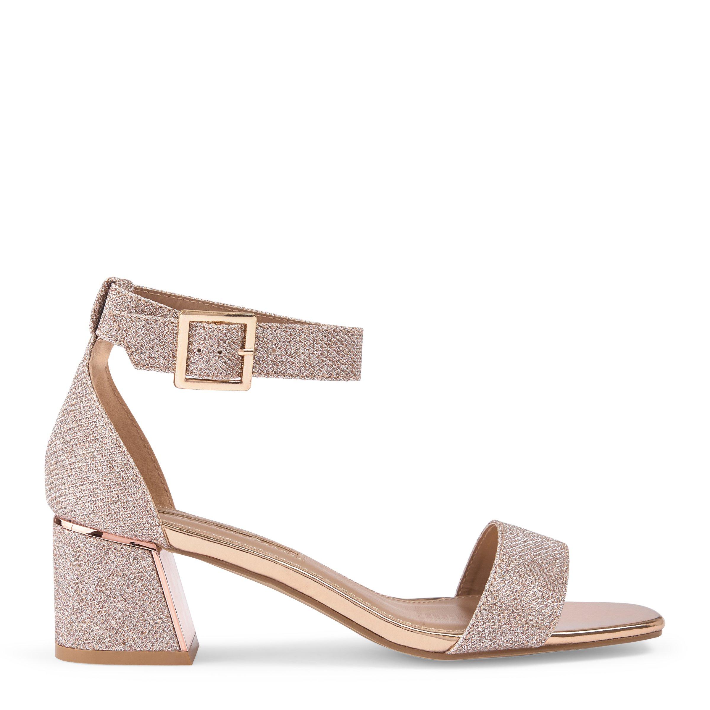 Rose gold outlet glitter block heels