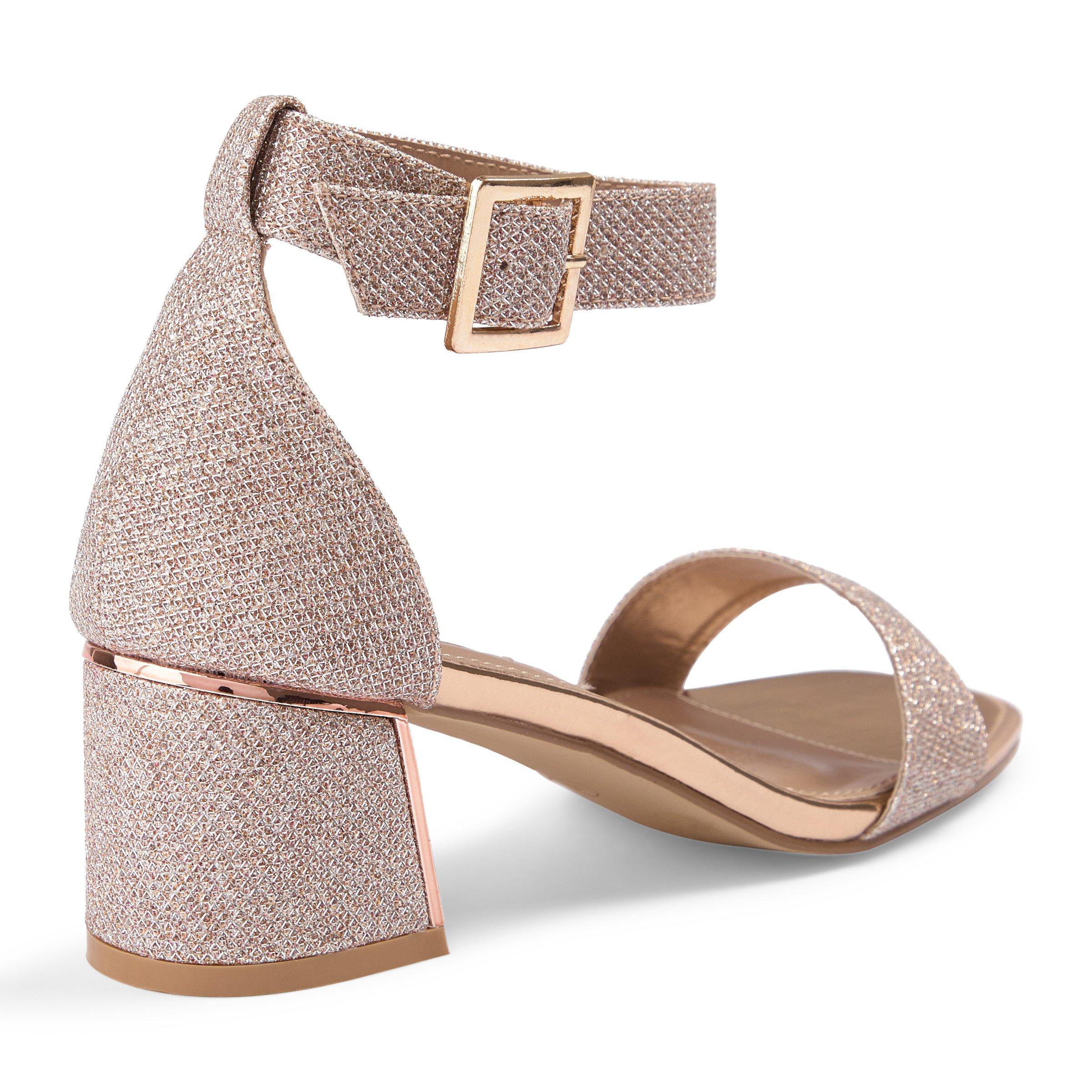 Pink glitter block clearance heels