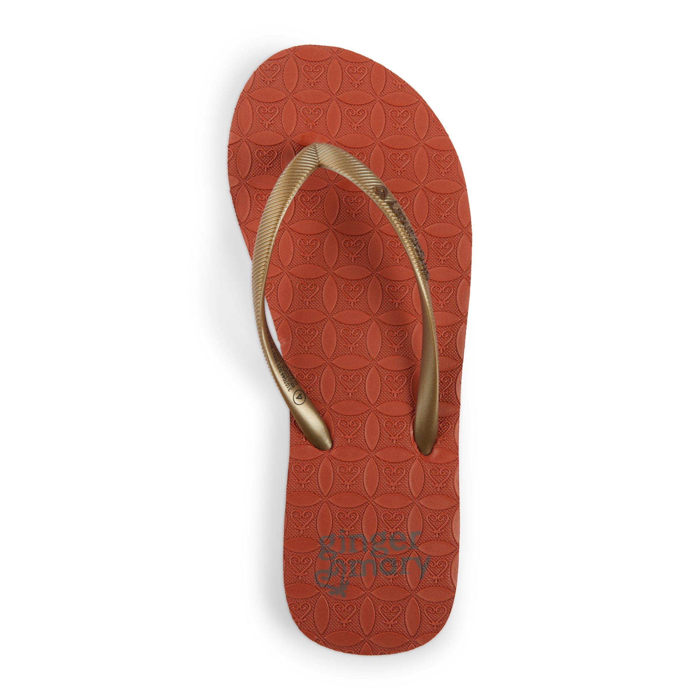 Womens orange flip on sale flops