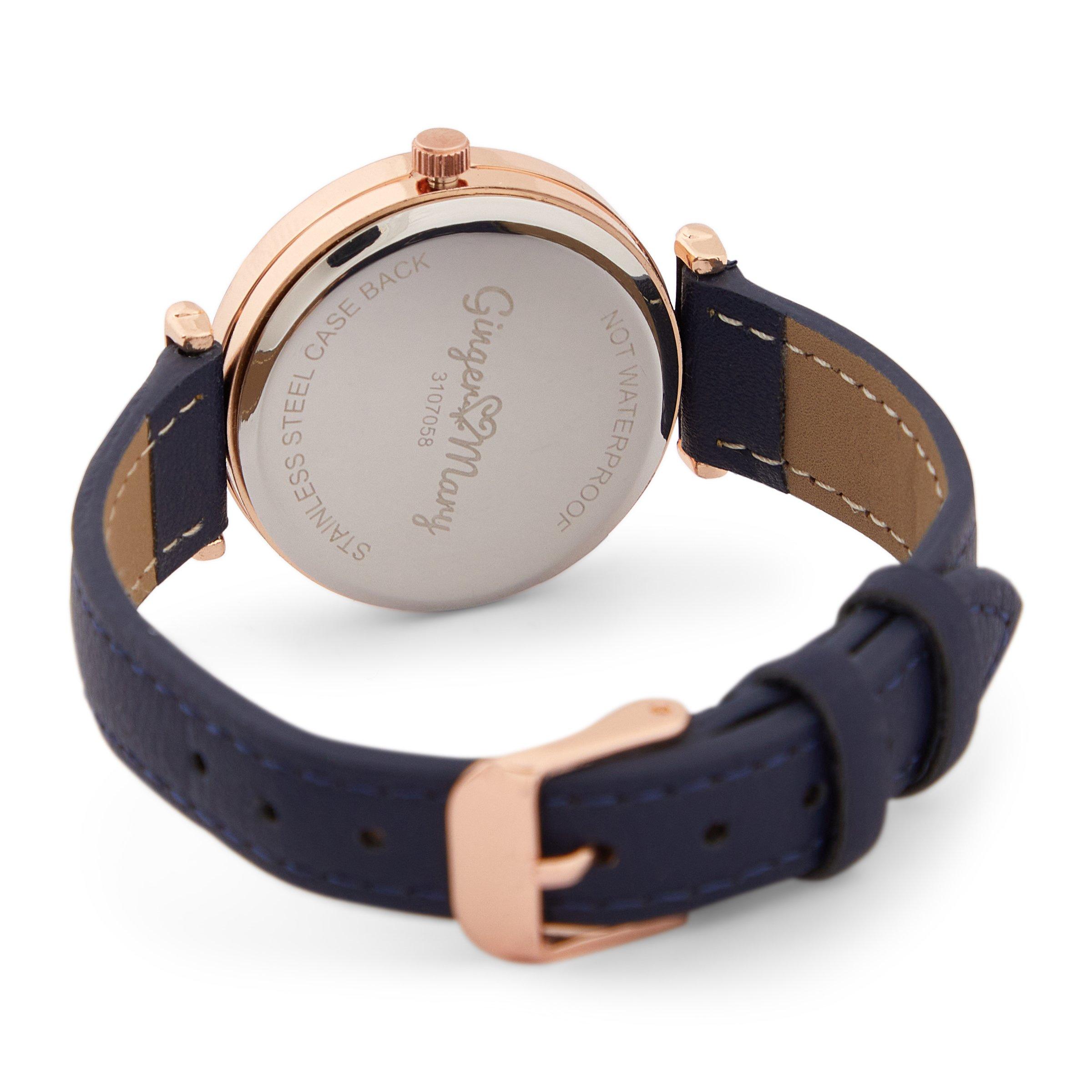 Navy and on sale rose gold watch