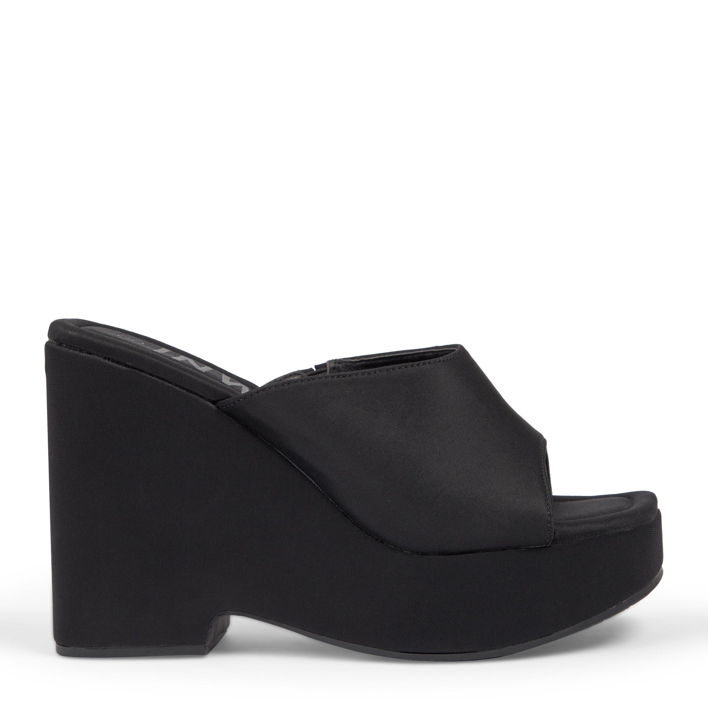 Black wedge mules discount uk