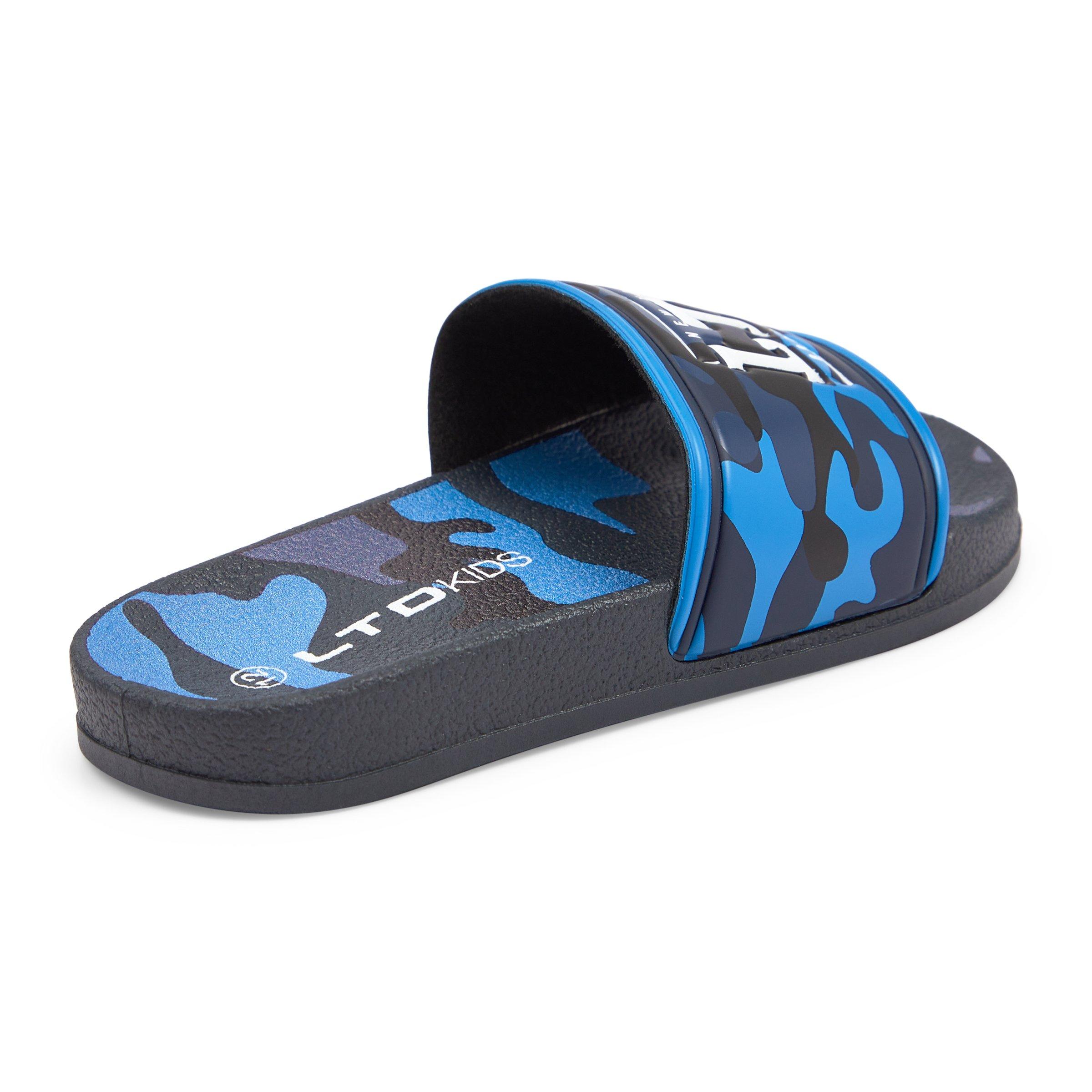 Superdry Pool Slides With Camo Branding in White