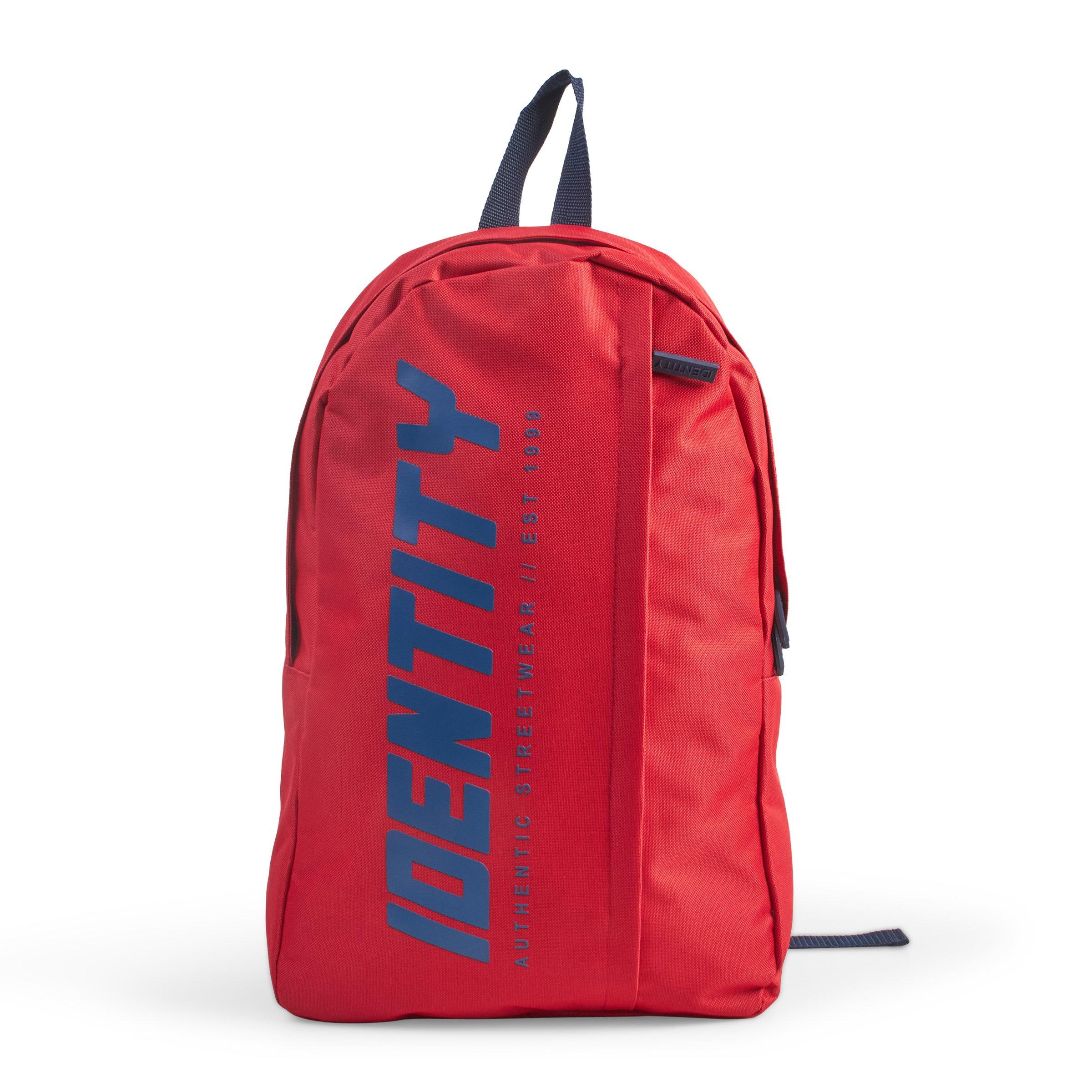 Backpack with red logo best sale