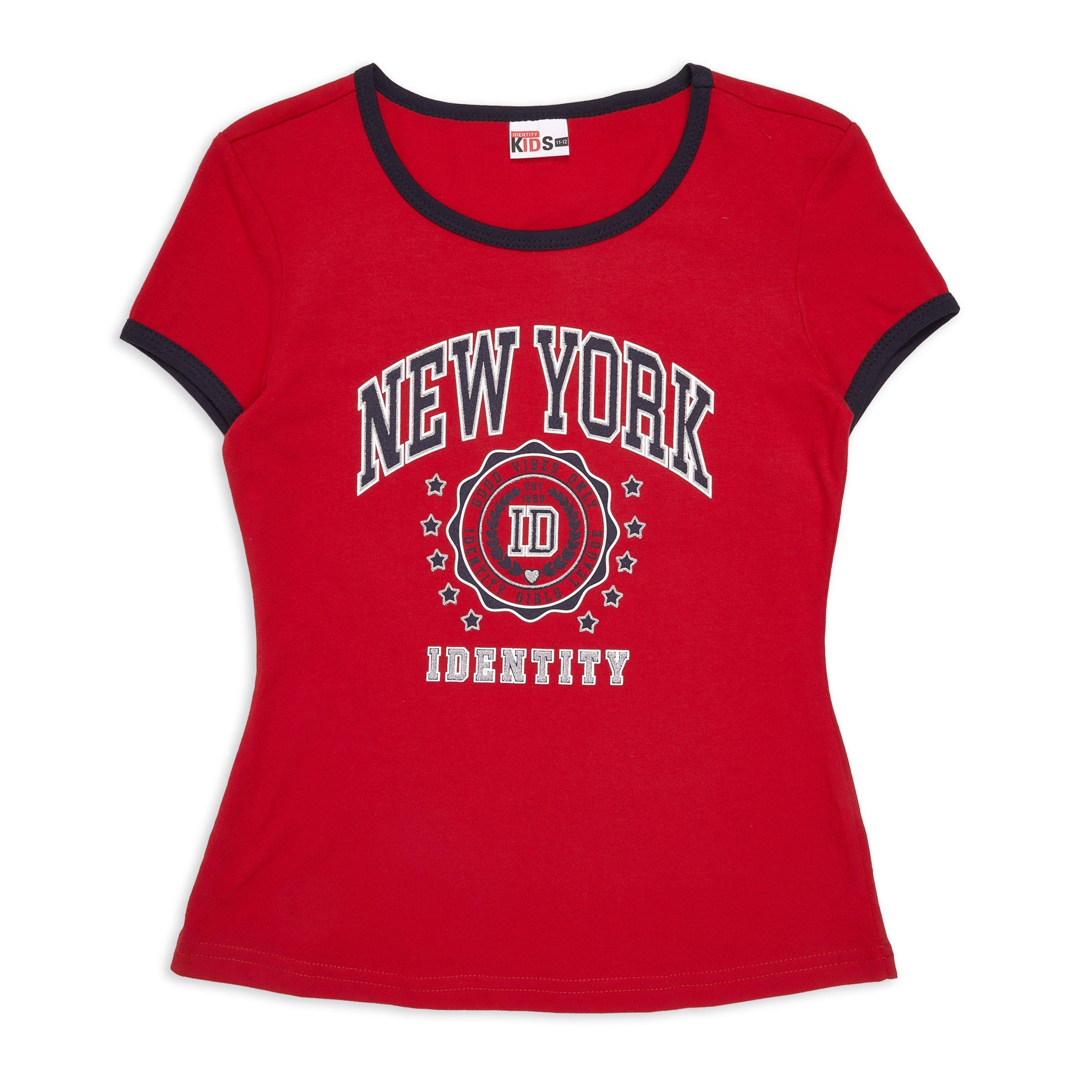 Girls red t top shirt