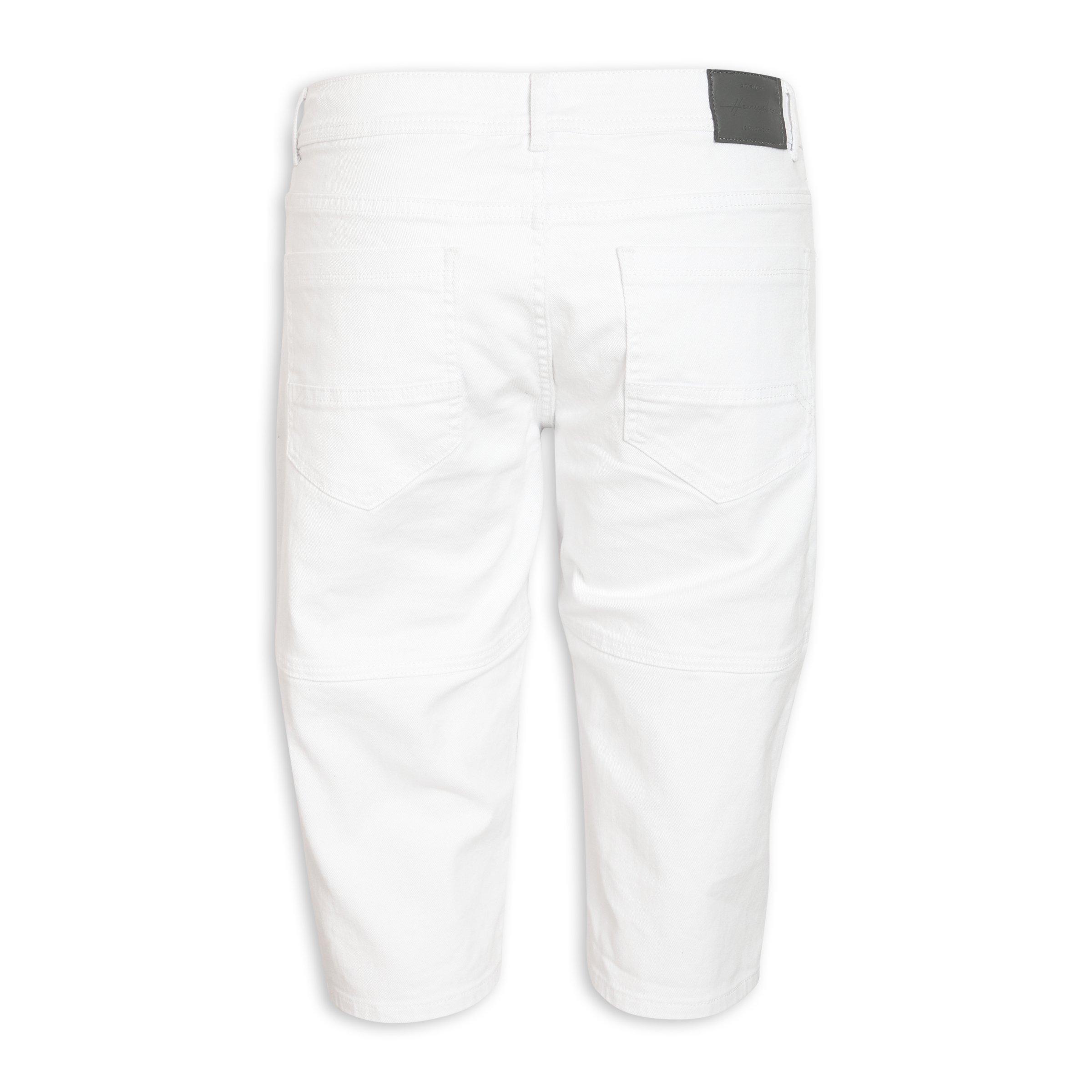 Men's white jean on sale shorts