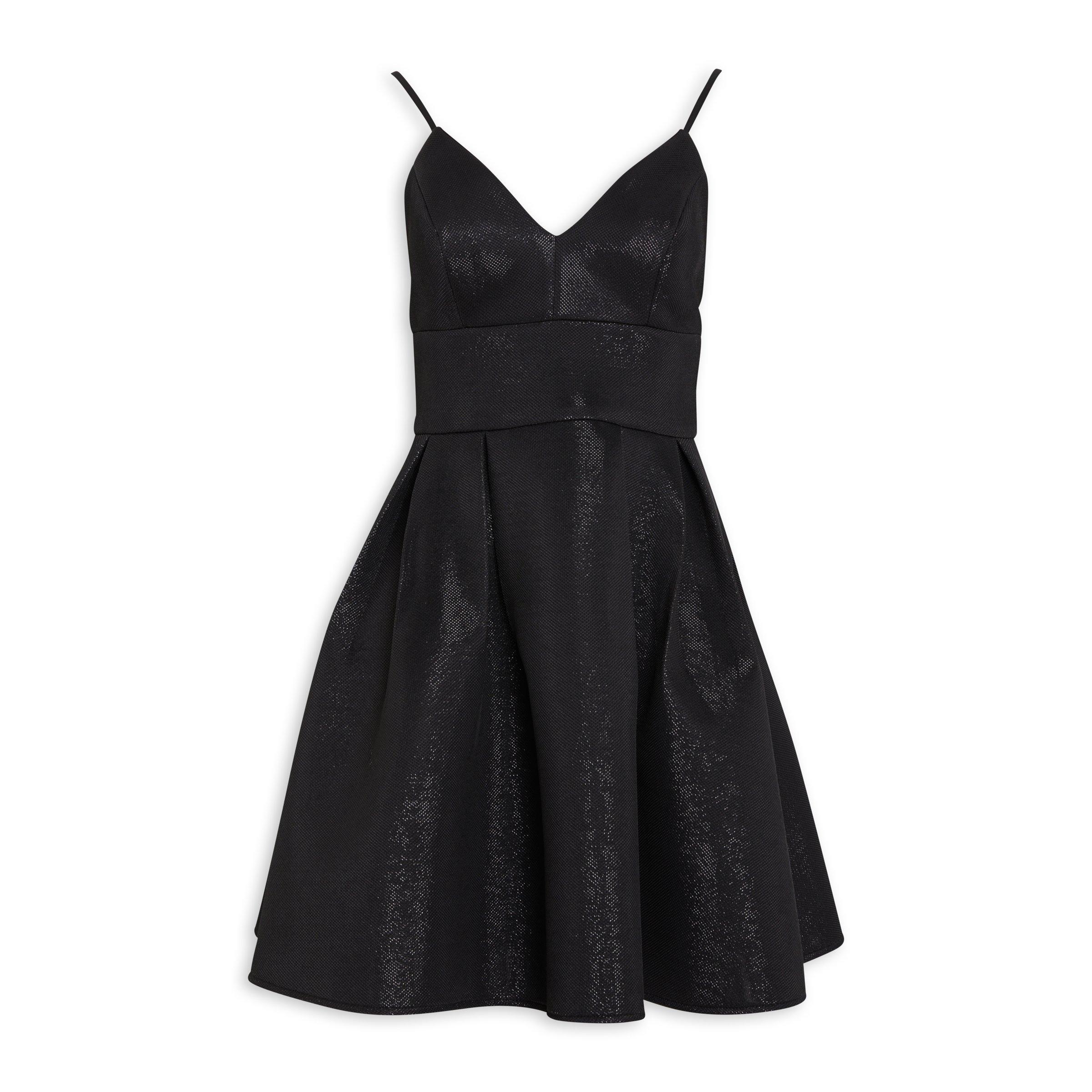 Black fit flare clearance dress