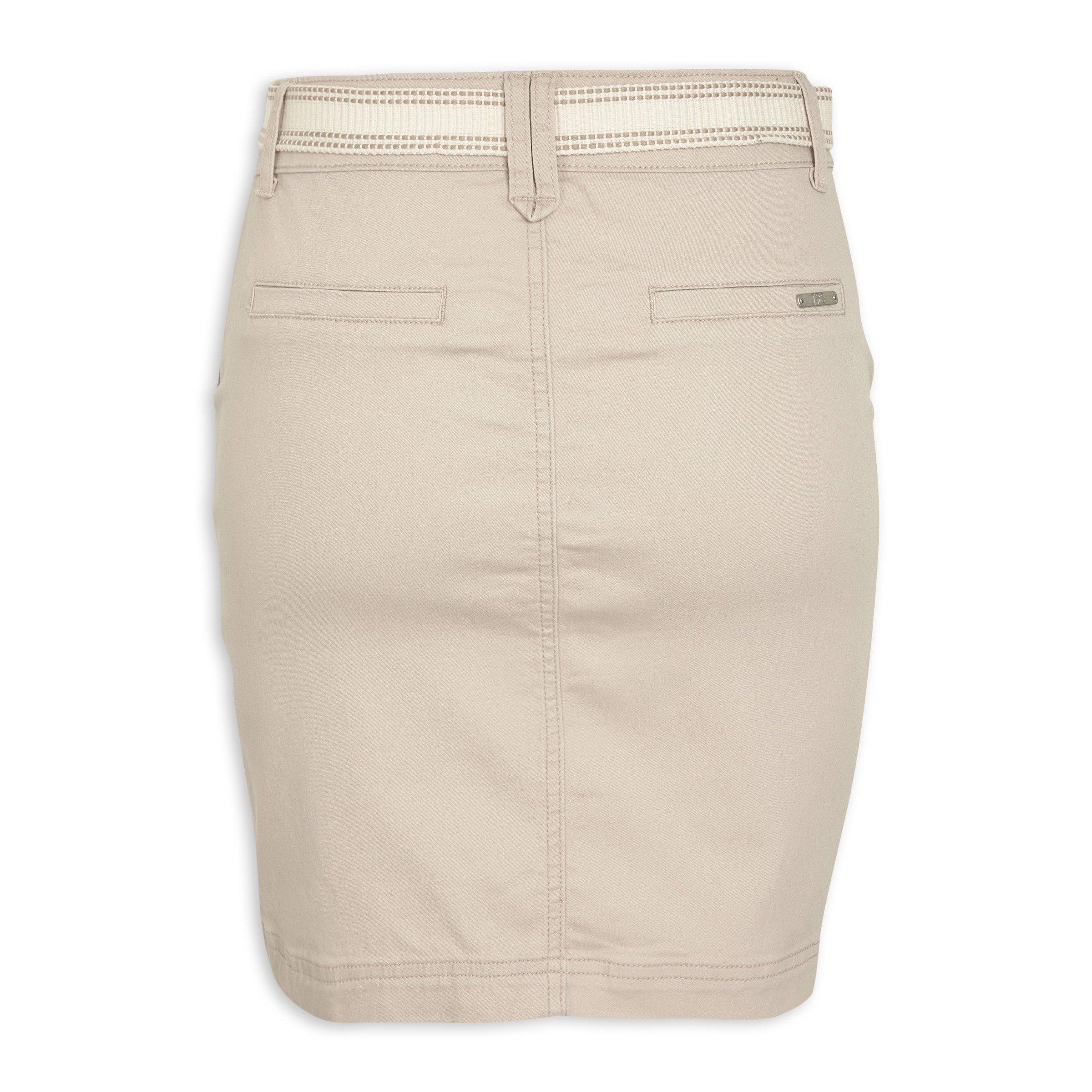 Khaki belted pencil clearance skirt