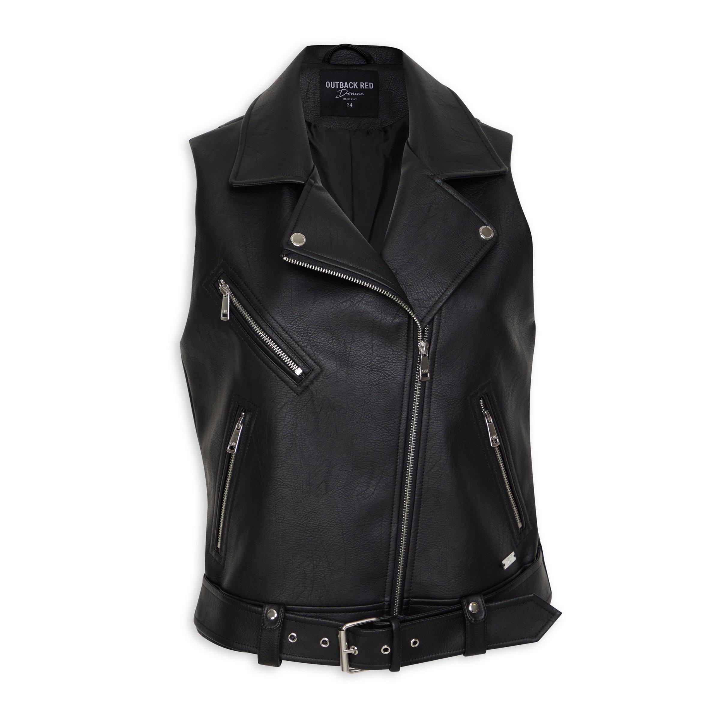 Real Leather Sleeveless Biker Jacket