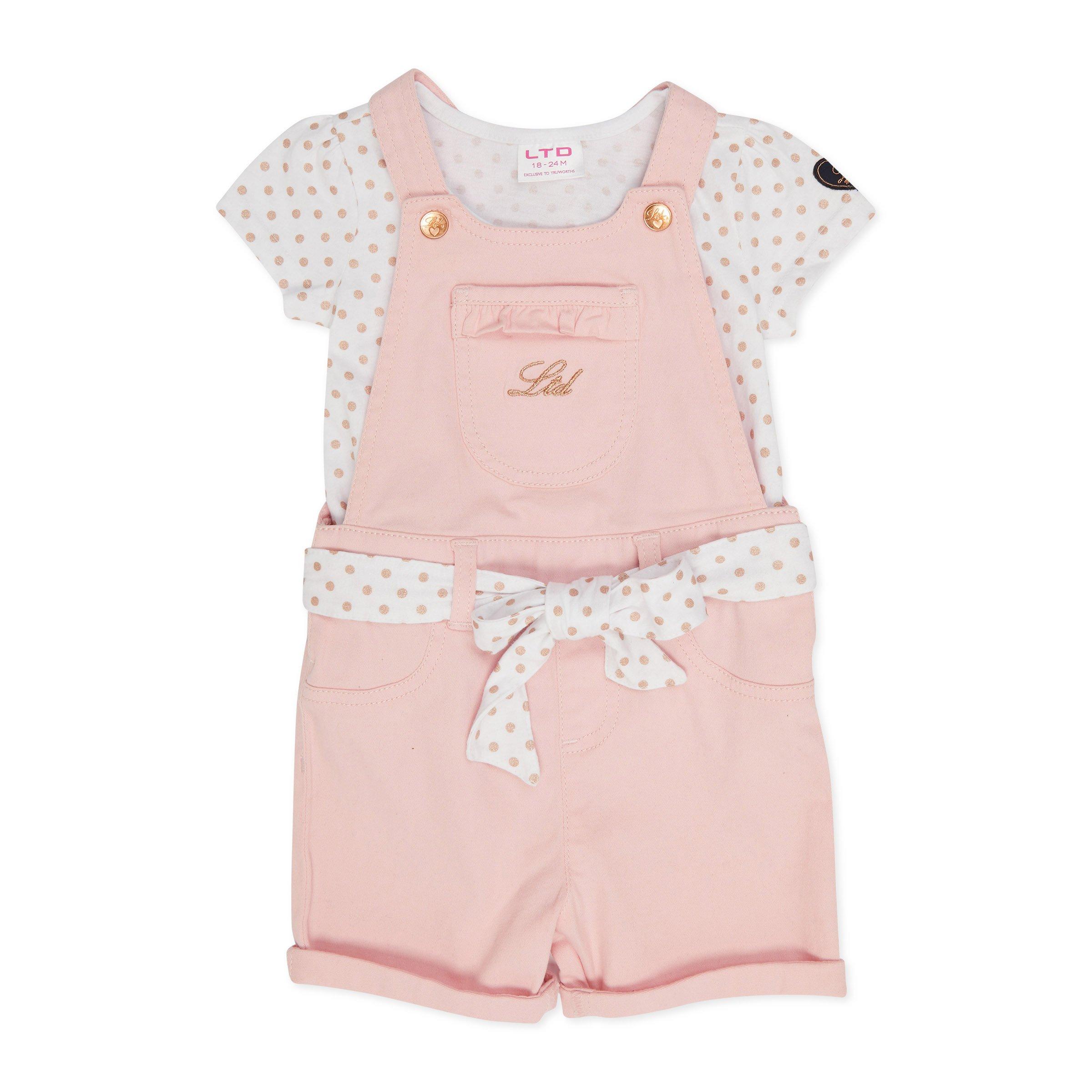 Baby girl sales dungaree set