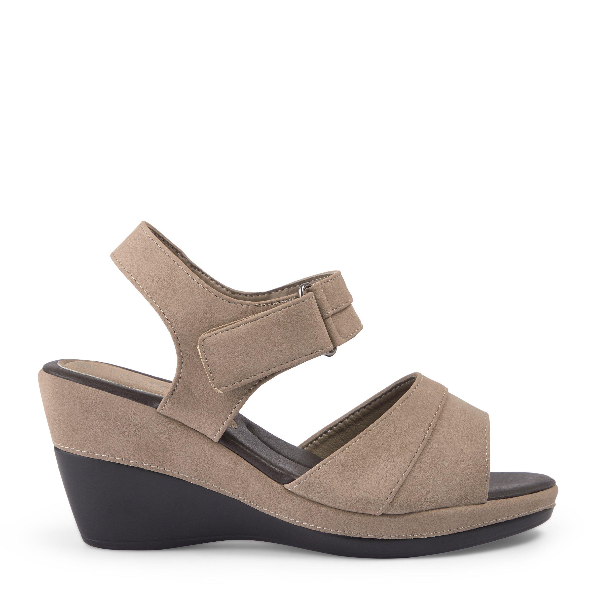 Taupe deals wedge sandals