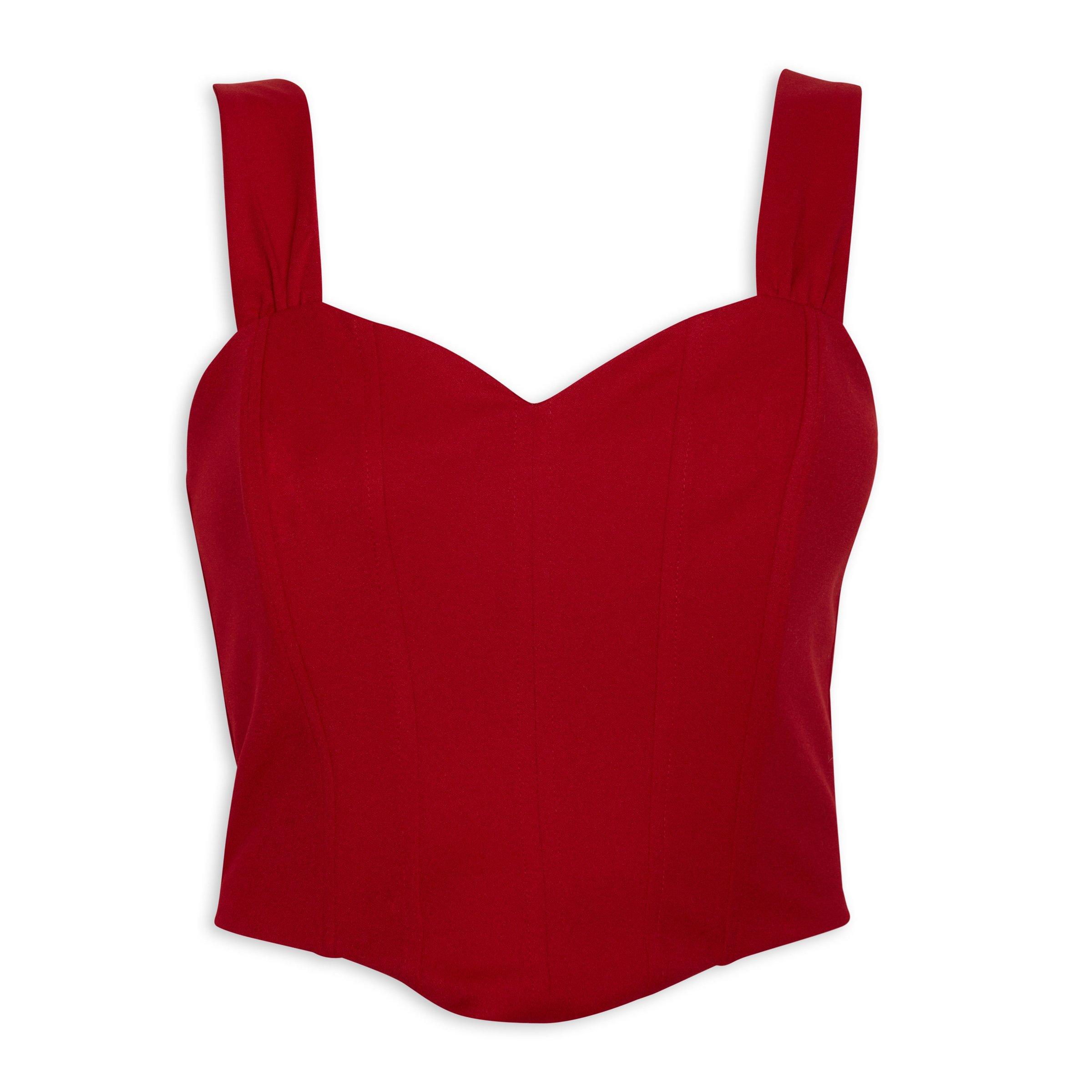 Red Cropped Corset Top (3109724)