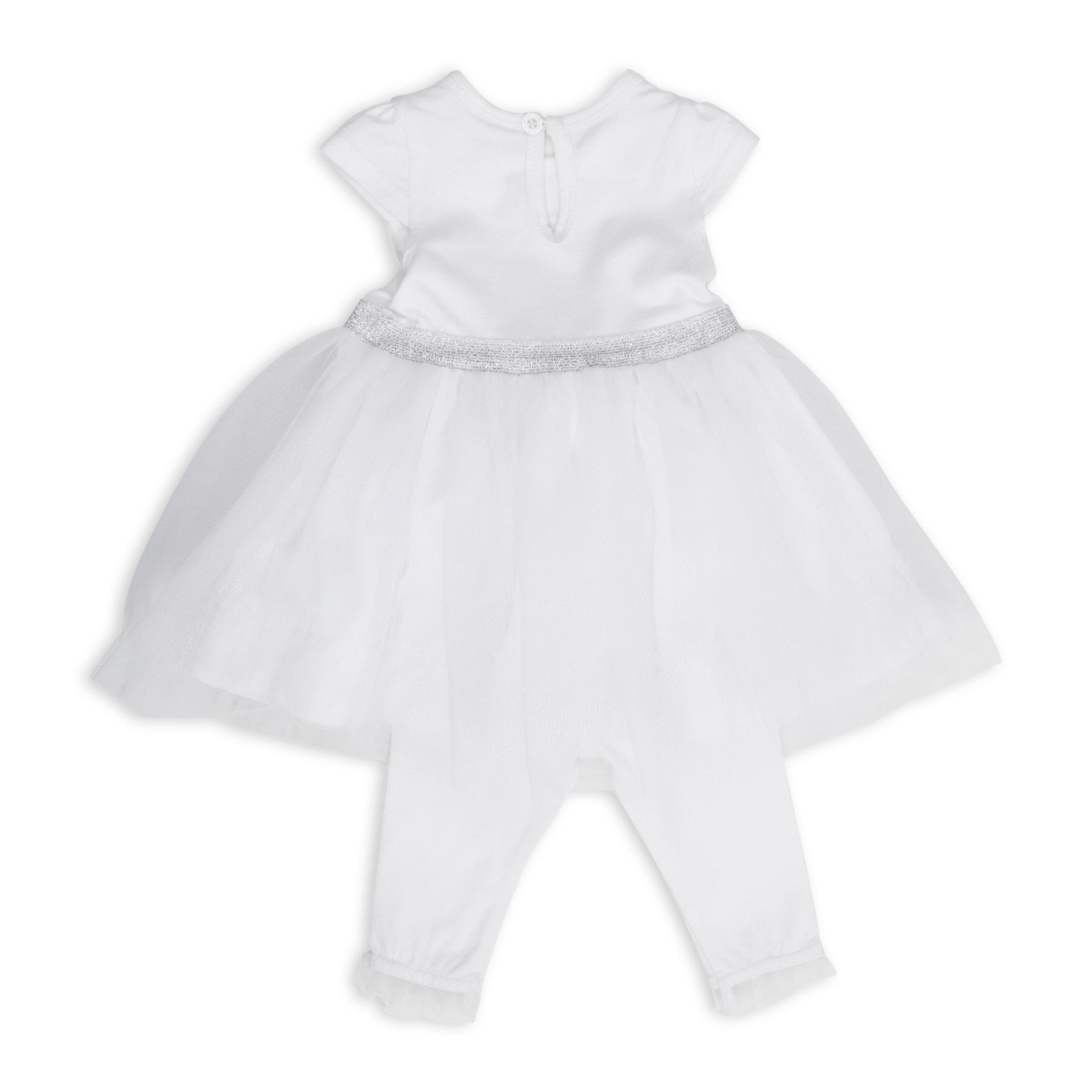 Newborn Girl White Party Dress Set