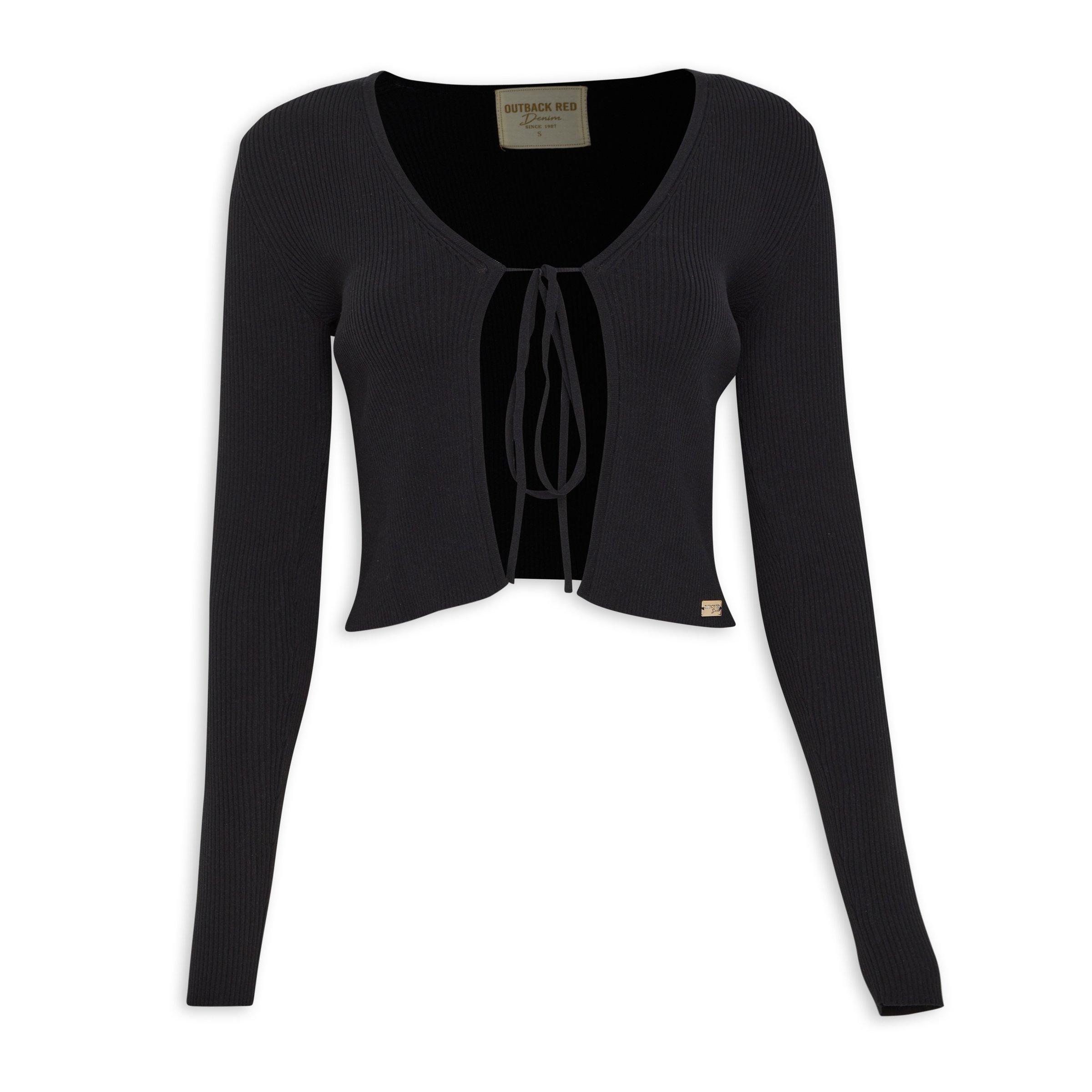 Black cardigan outlet tie front