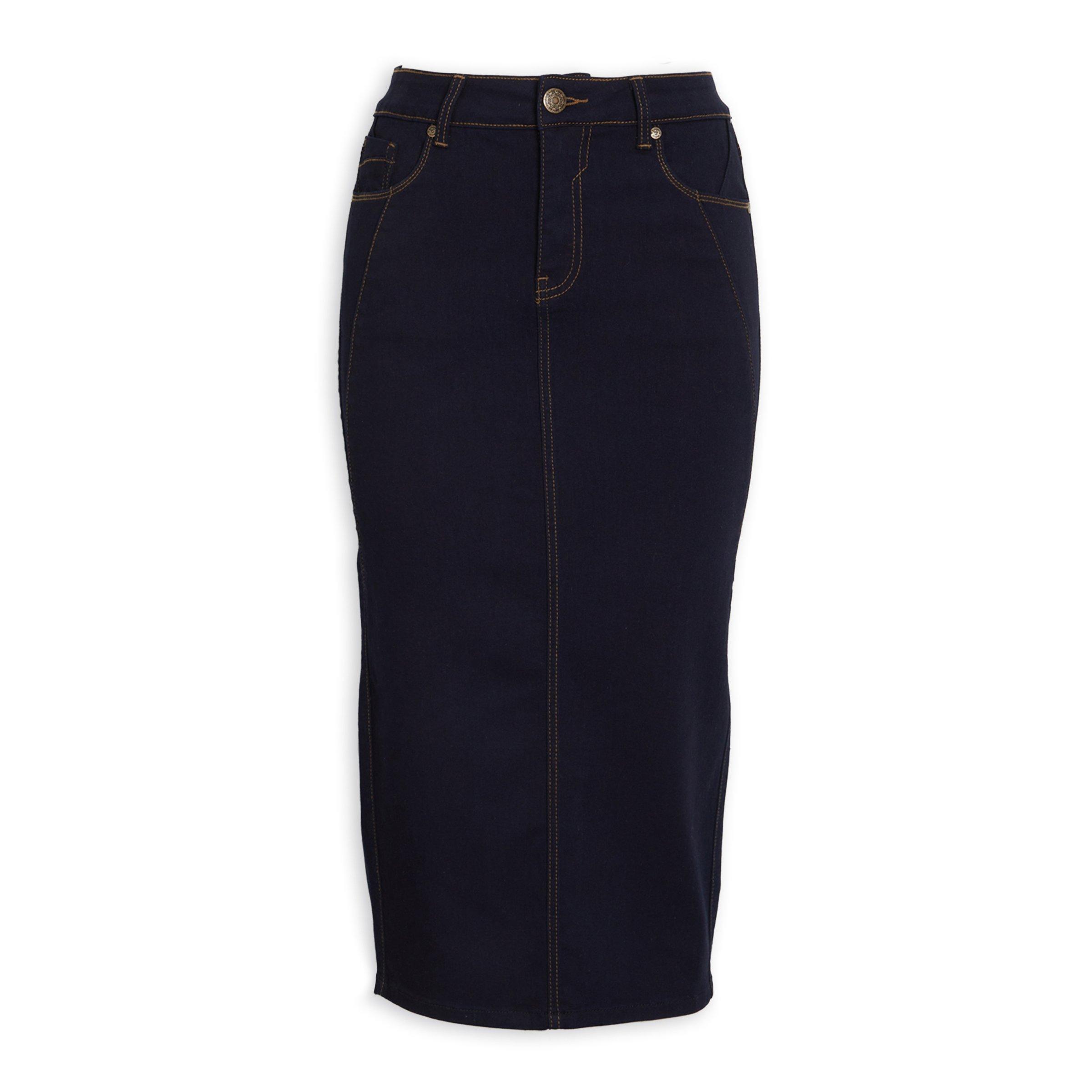 Mint velvet indigo shop denim pencil skirt