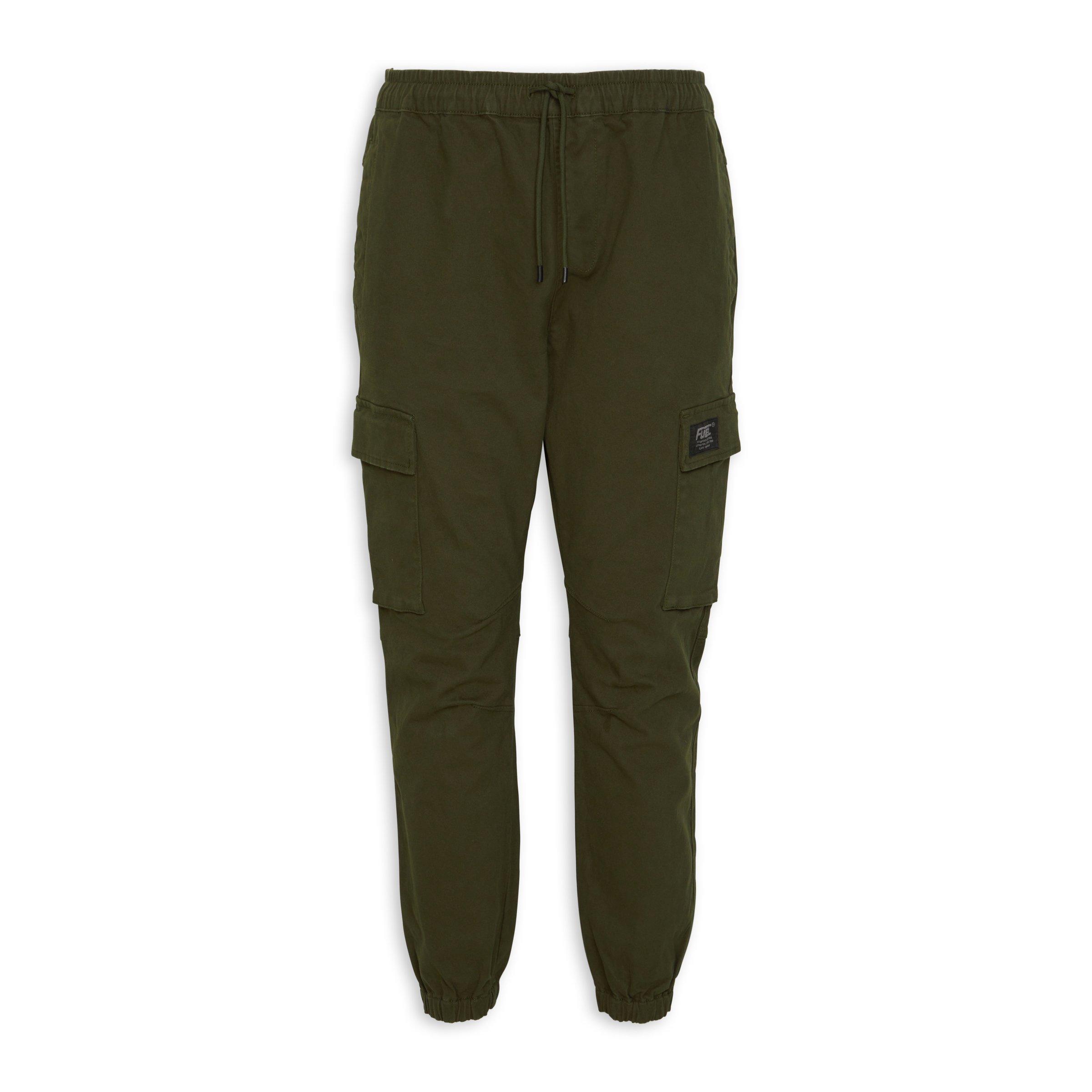 Khaki Green Cargo Utility Joggers