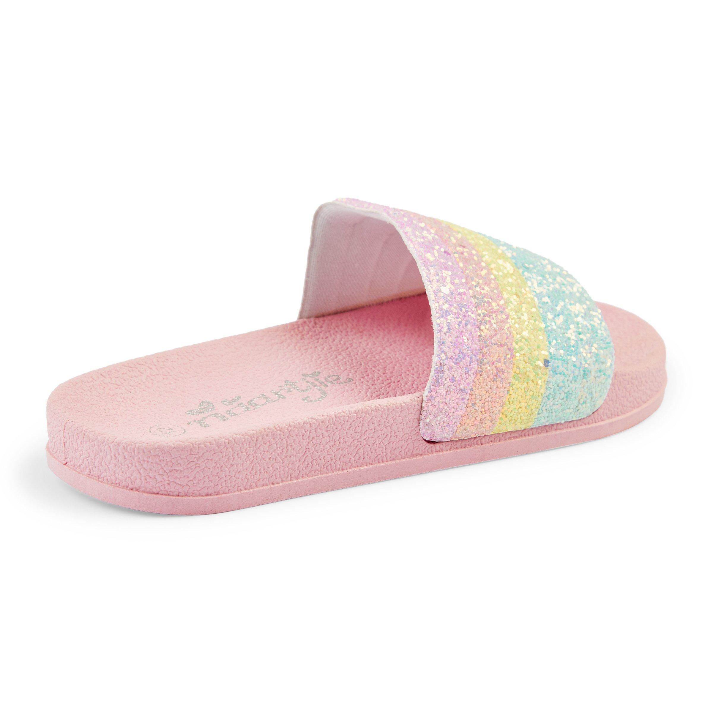 Girls hot sale glitter slides