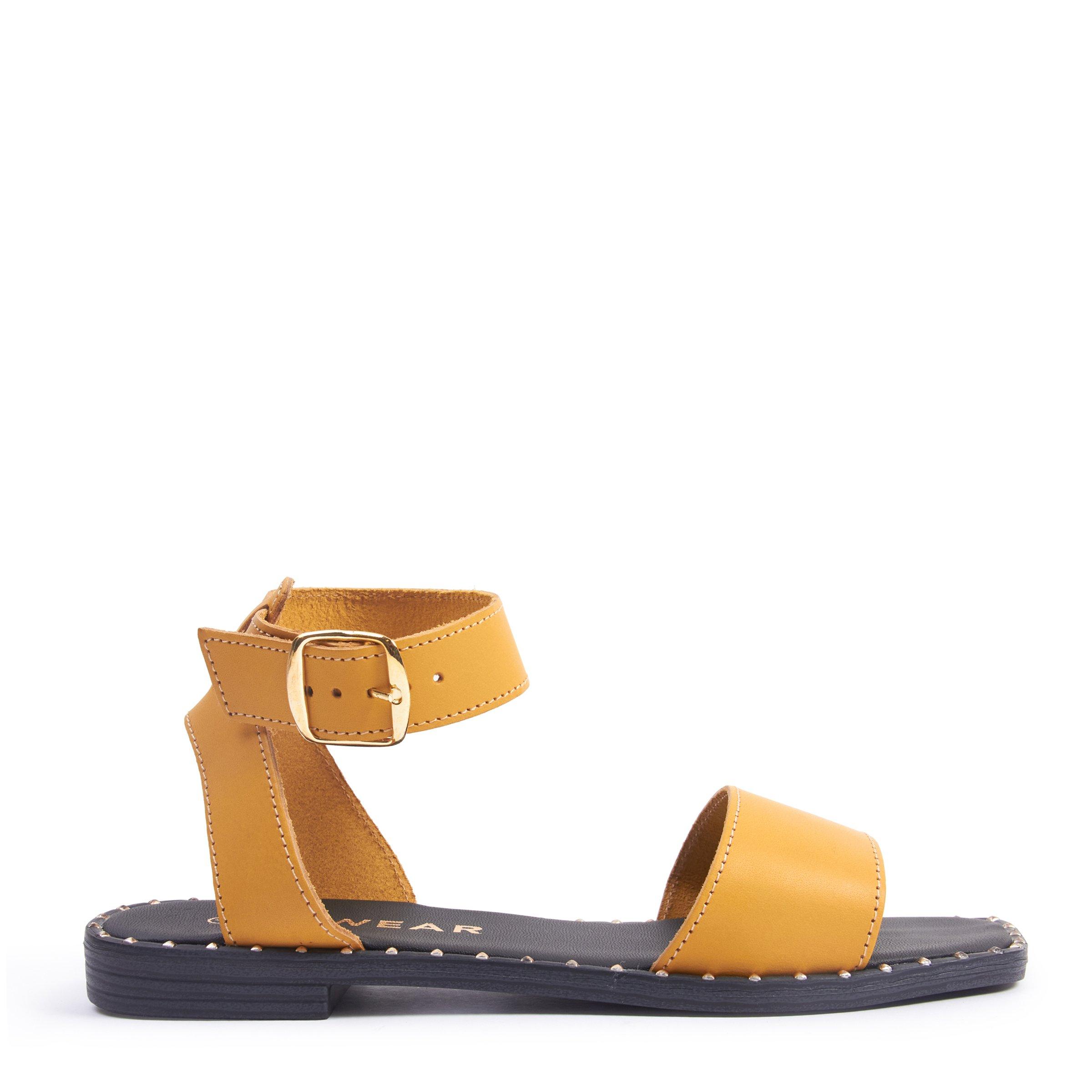 Yellow on sale strap sandals